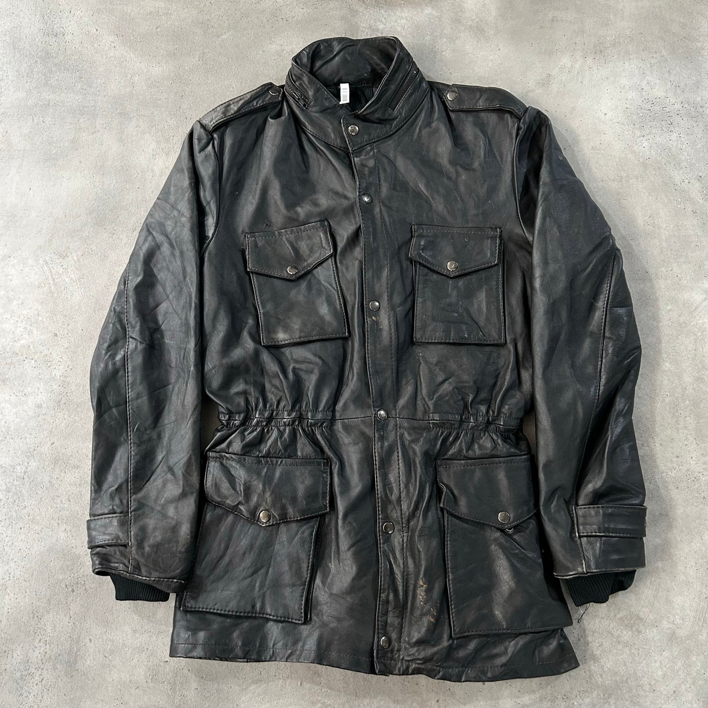 Vintage Workwear Mid-Length Leather Jackets