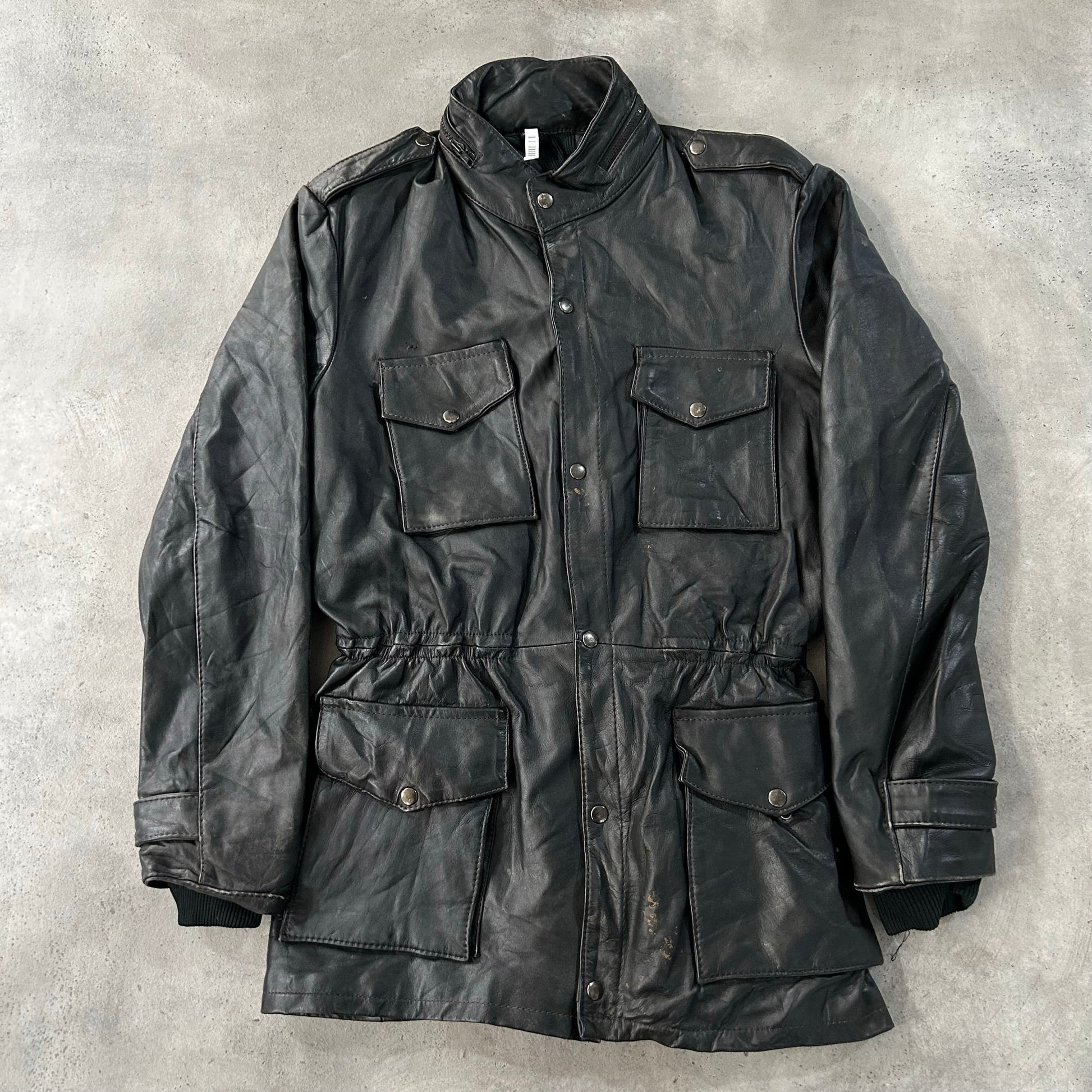 Vintage Workwear Mid-Length Leather Jackets