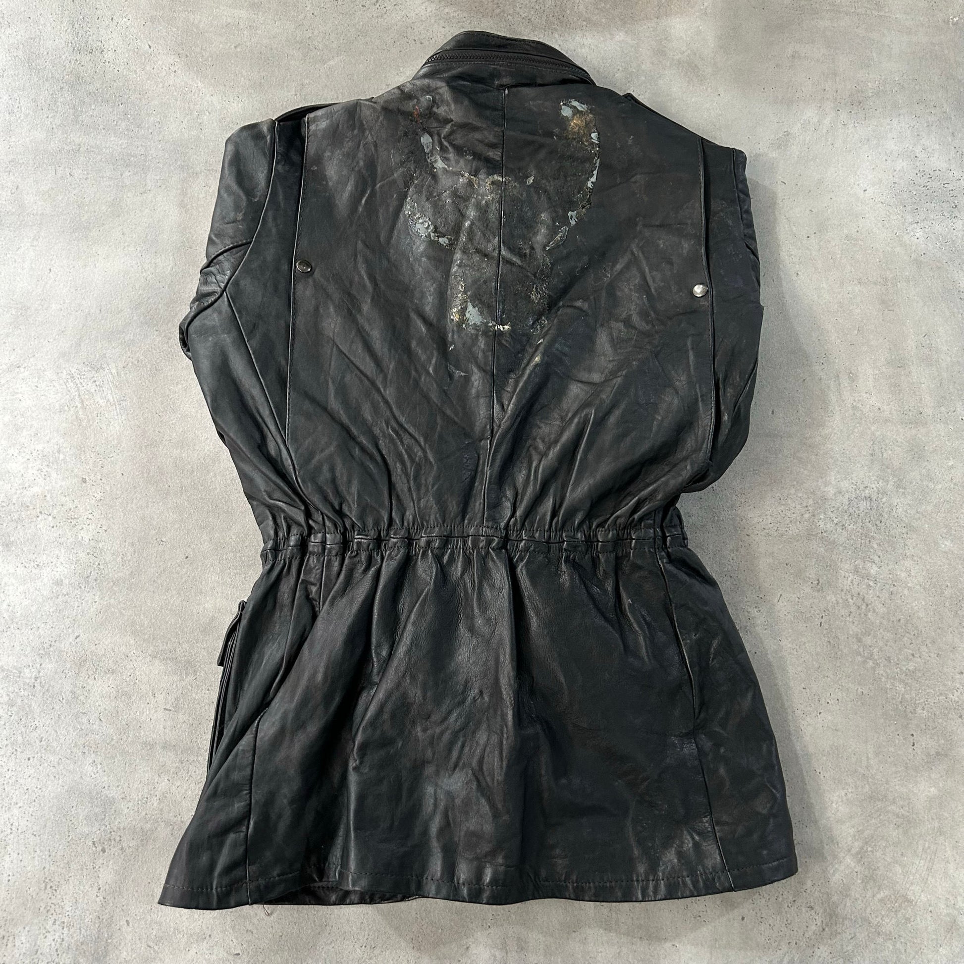 Vintage Workwear Mid-Length Leather Jackets
