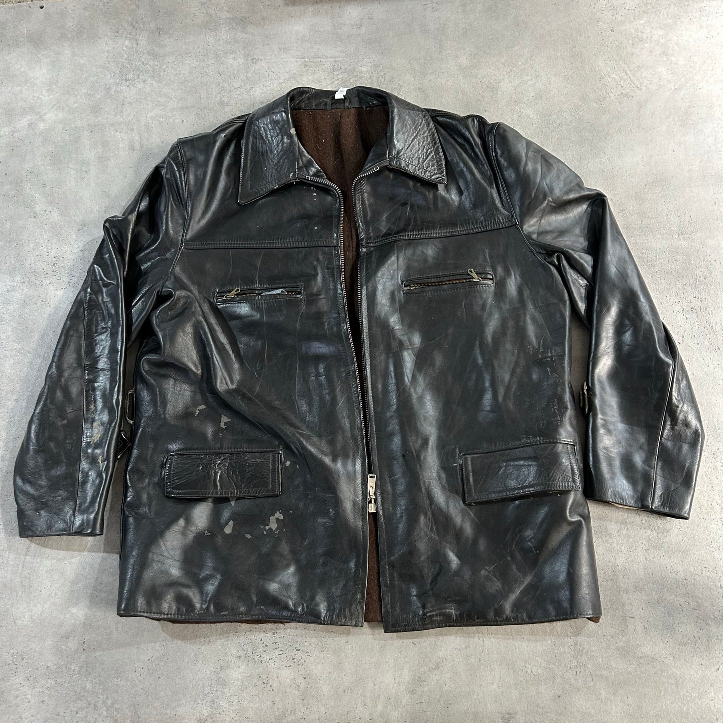Vintage Workwear Mid-Length Leather Jackets