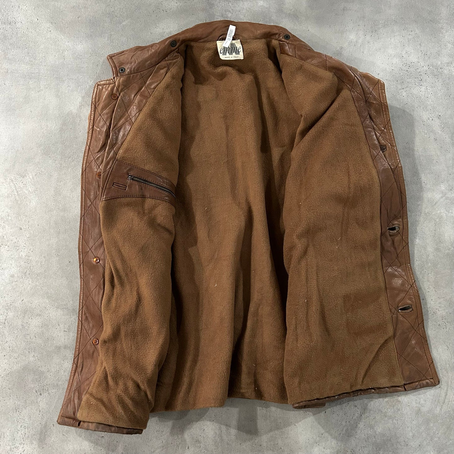 Vintage Italy Retro Mid-Length Leather Jackets