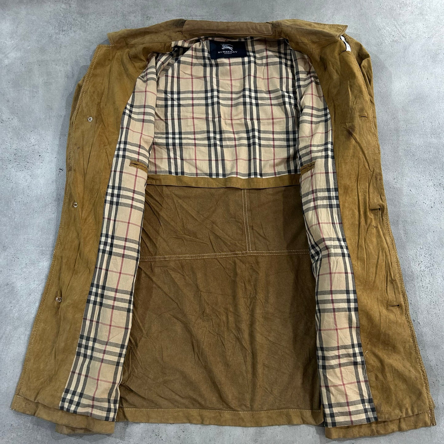 Vintage Burberry Pre-owned Luxury Mid-Length Leather Jackets