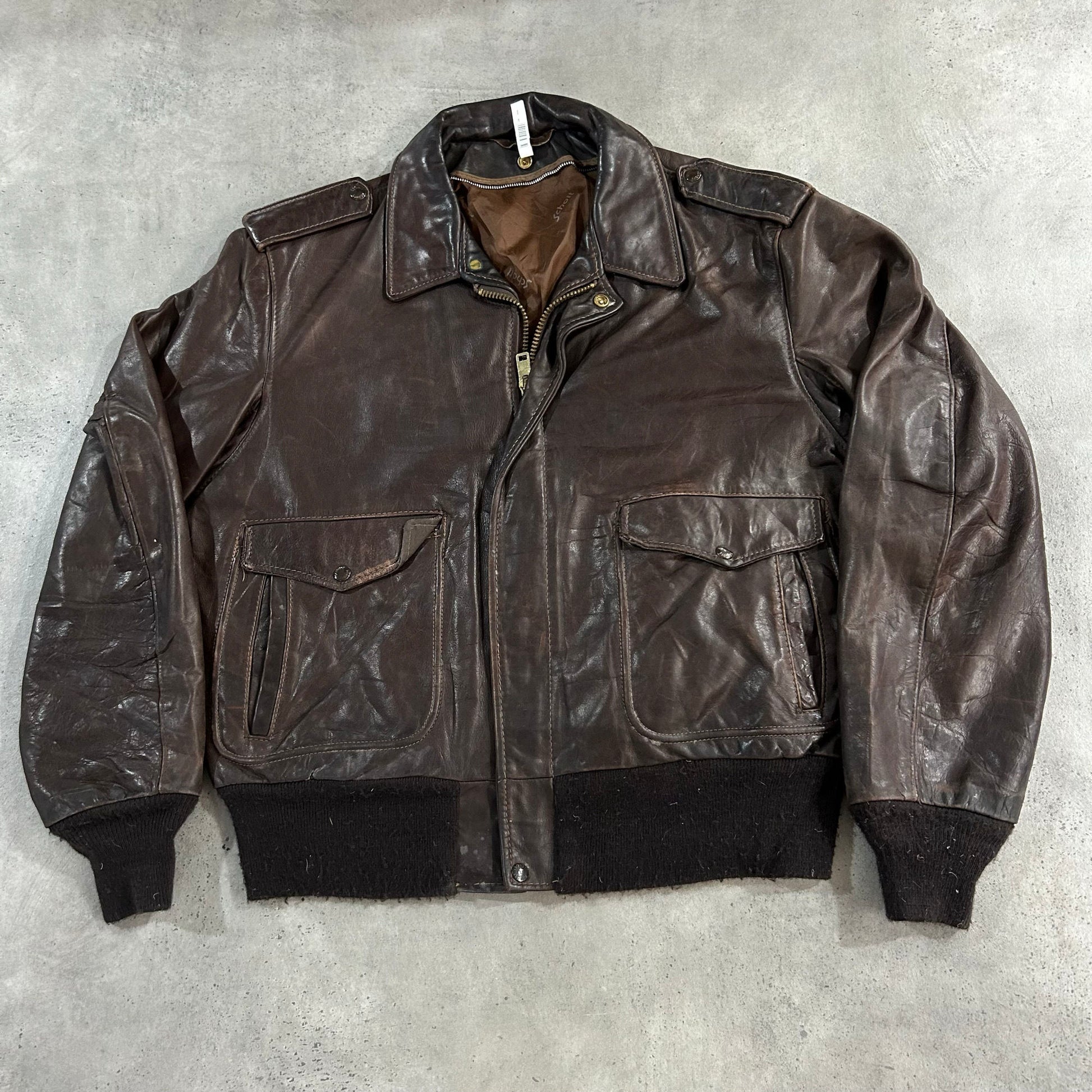 Vintage 70s-90s USA Schott Military A-2 Leather Jackets