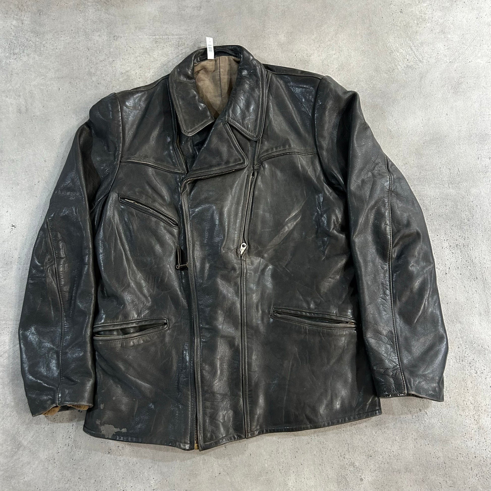 Vintage Antique Germany Retro Double Rider Leather Jackets