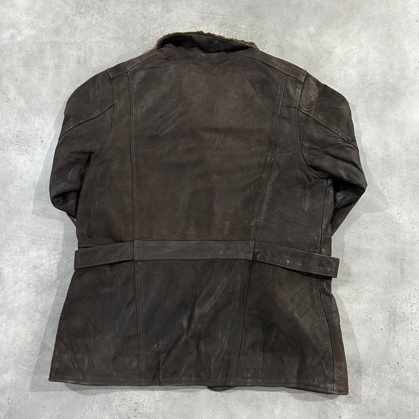 Vintage 70s-90s France Oakwood Retro Mid-Length Leather Jackets