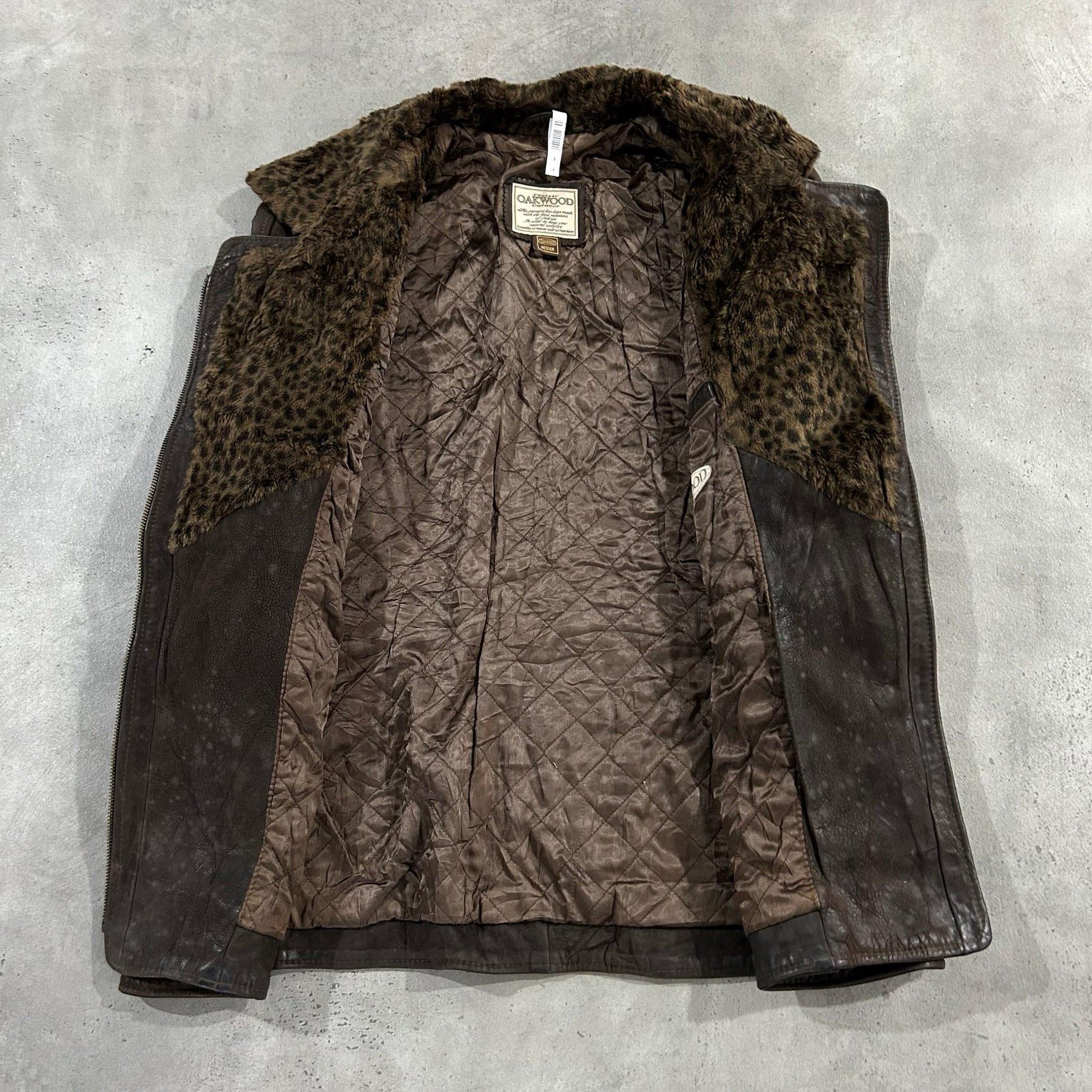 Vintage 70s-90s France Oakwood Retro Mid-Length Leather Jackets