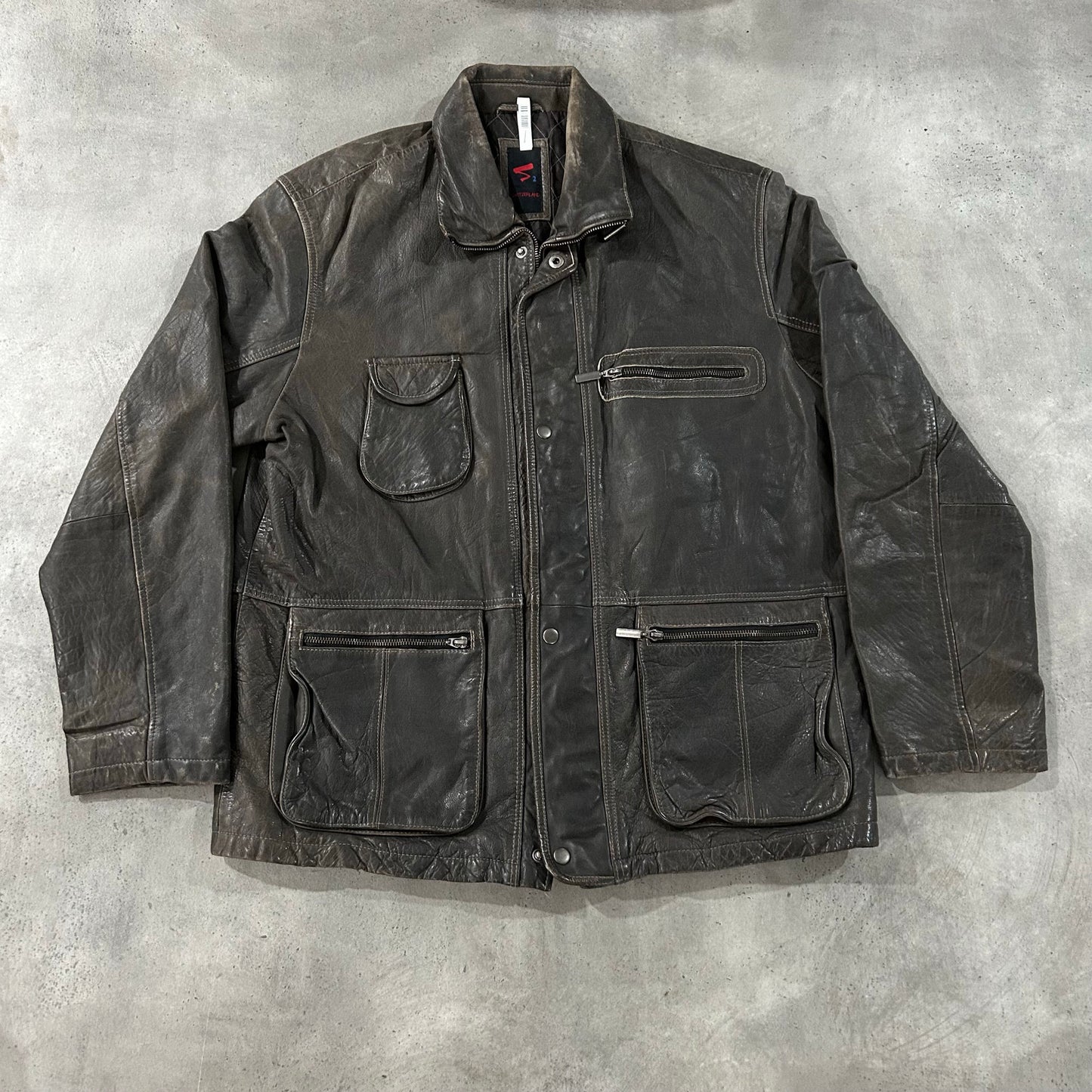 Vintage Switzerland Retro Mid-Length Leather Jackets