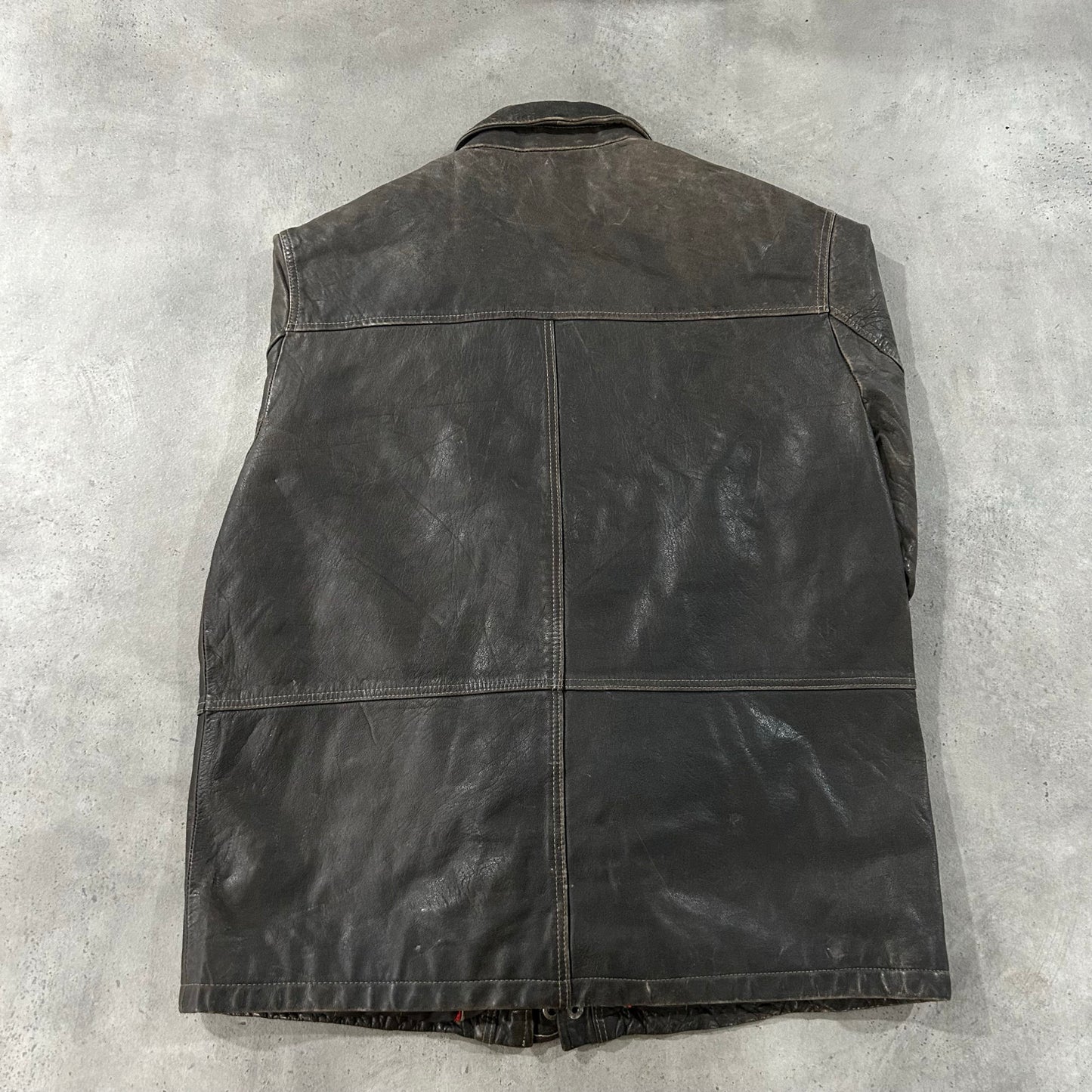 Vintage Switzerland Retro Mid-Length Leather Jackets