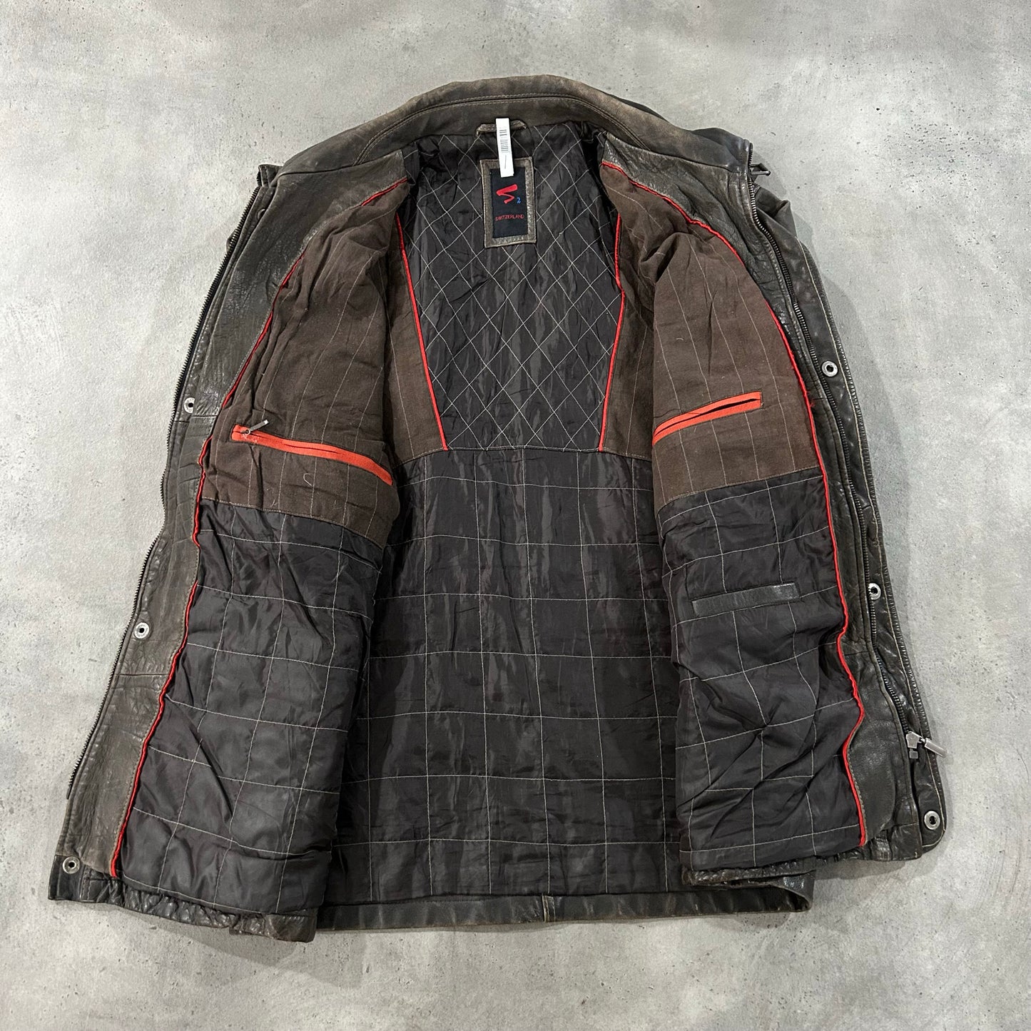 Vintage Switzerland Retro Mid-Length Leather Jackets