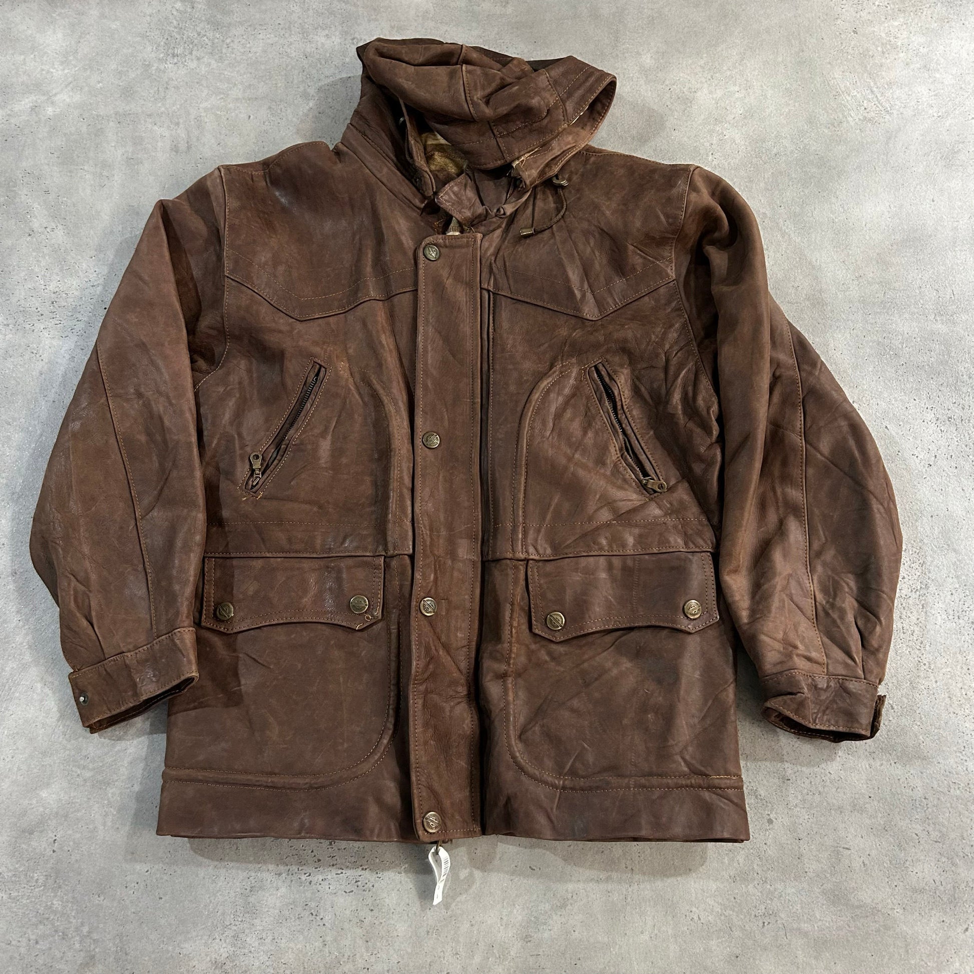 Vintage Retro Mid-Length Leather Jackets