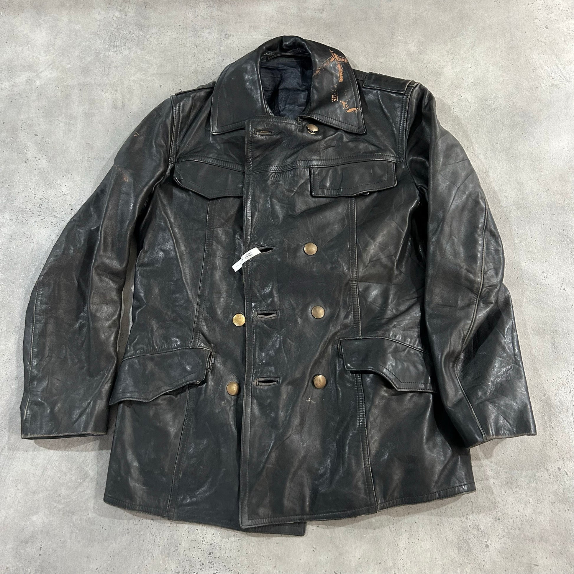 Vintage Germany Military Mid-Length Leather Jackets