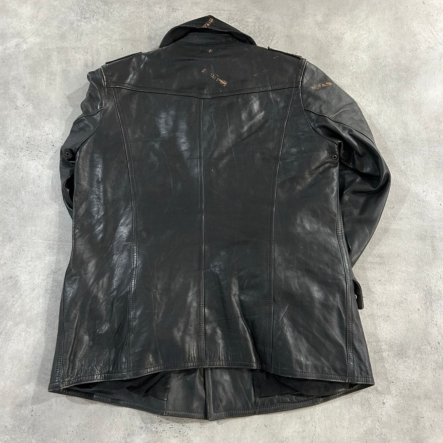 Vintage Germany Military Mid-Length Leather Jackets