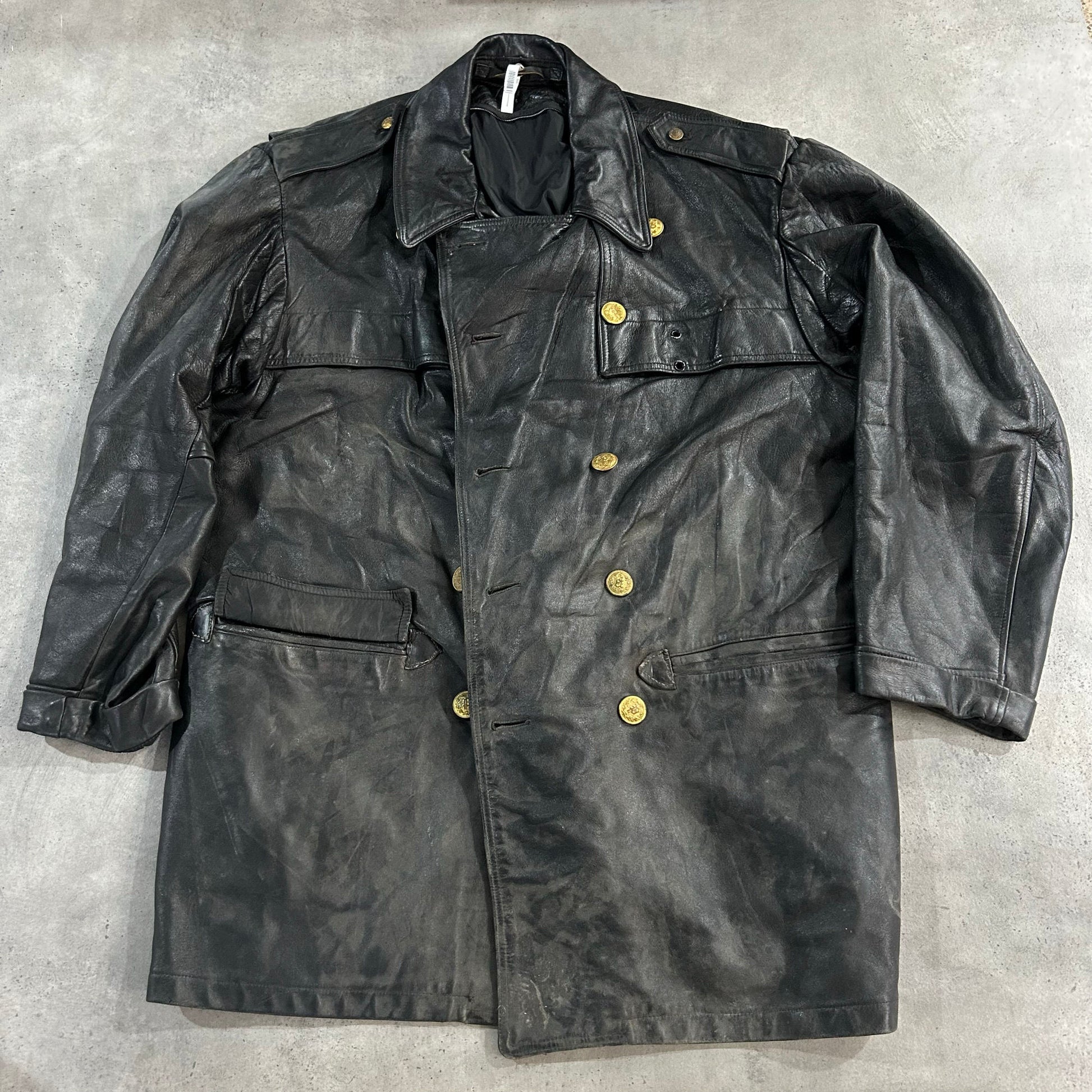 Vintage Military Mid-Length Leather Jackets