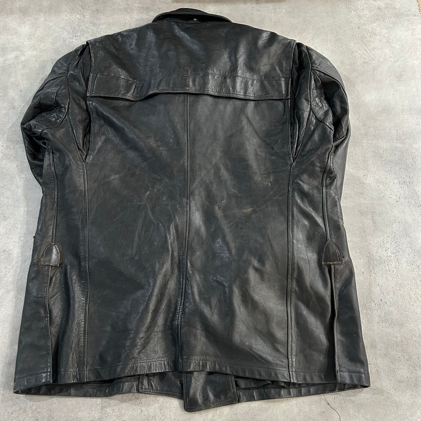 Vintage Military Mid-Length Leather Jackets