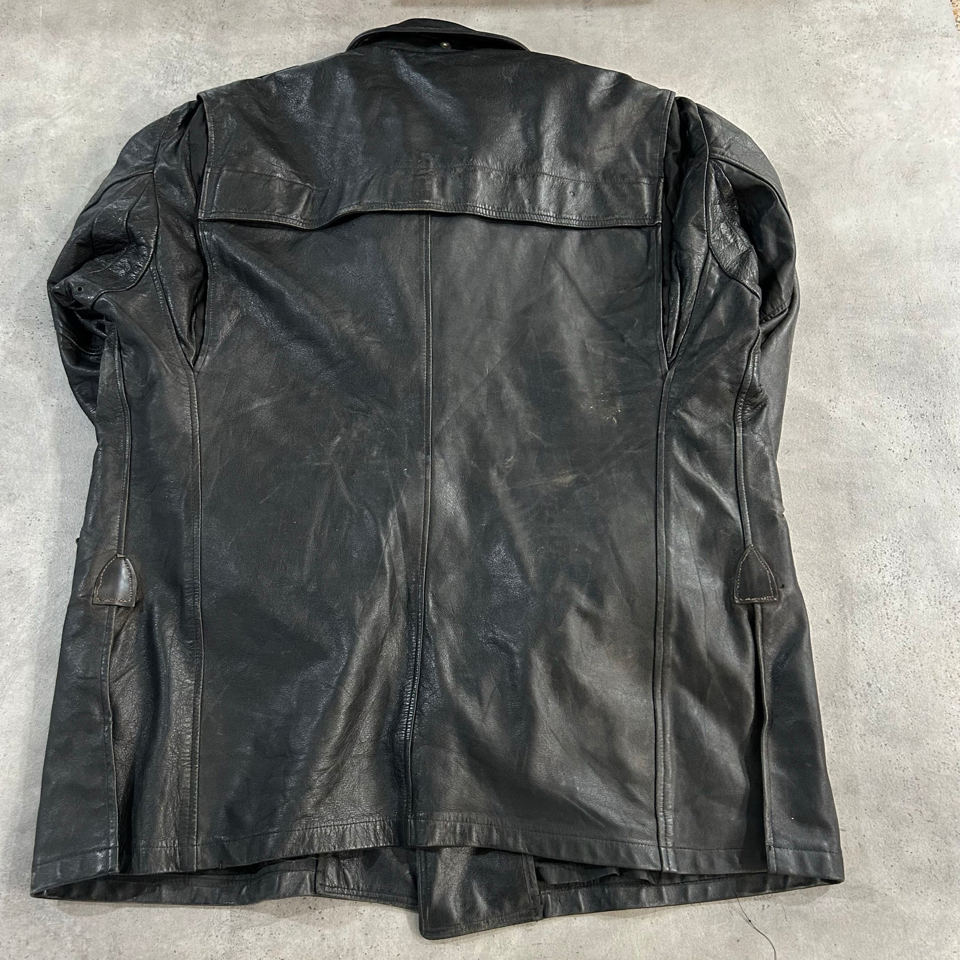 Vintage Military Mid-Length Leather Jackets