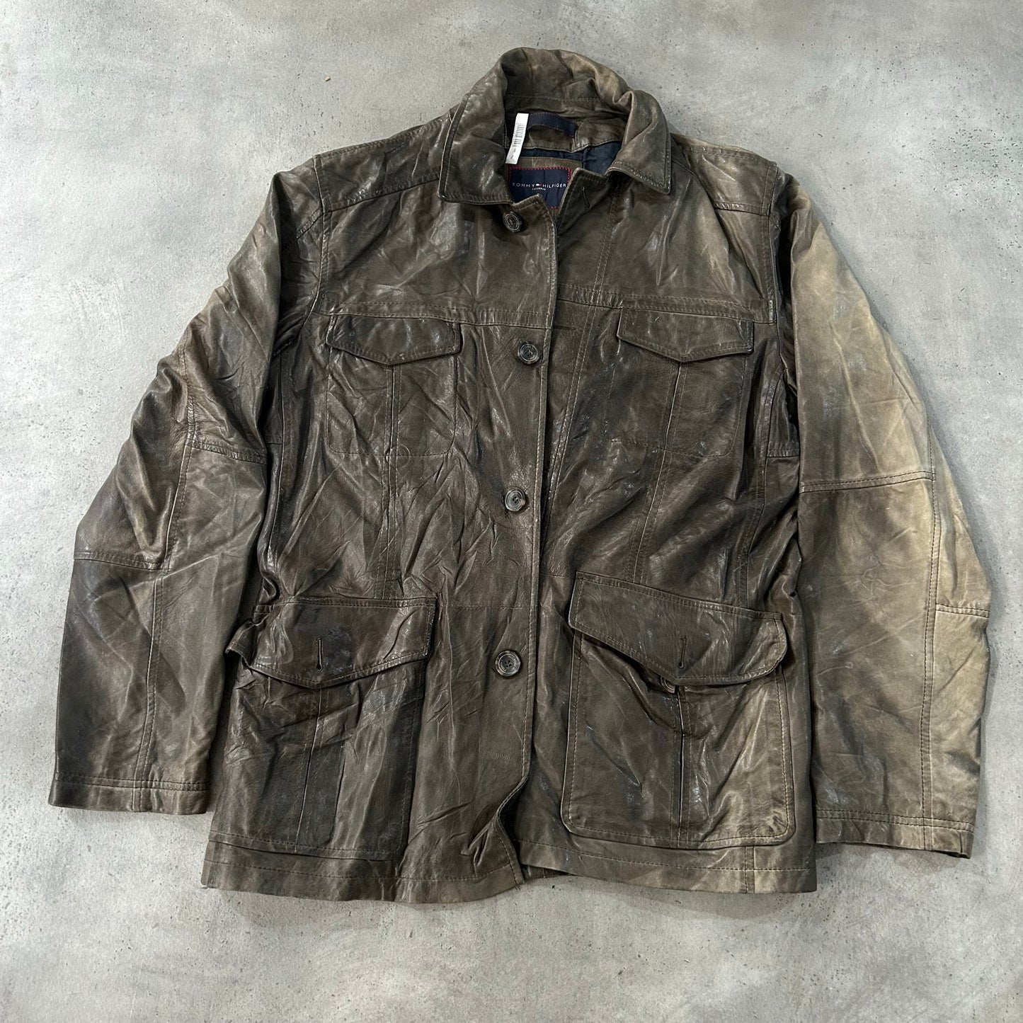Vintage Tommy Hilfiger Retro Mid-Length Leather Jackets