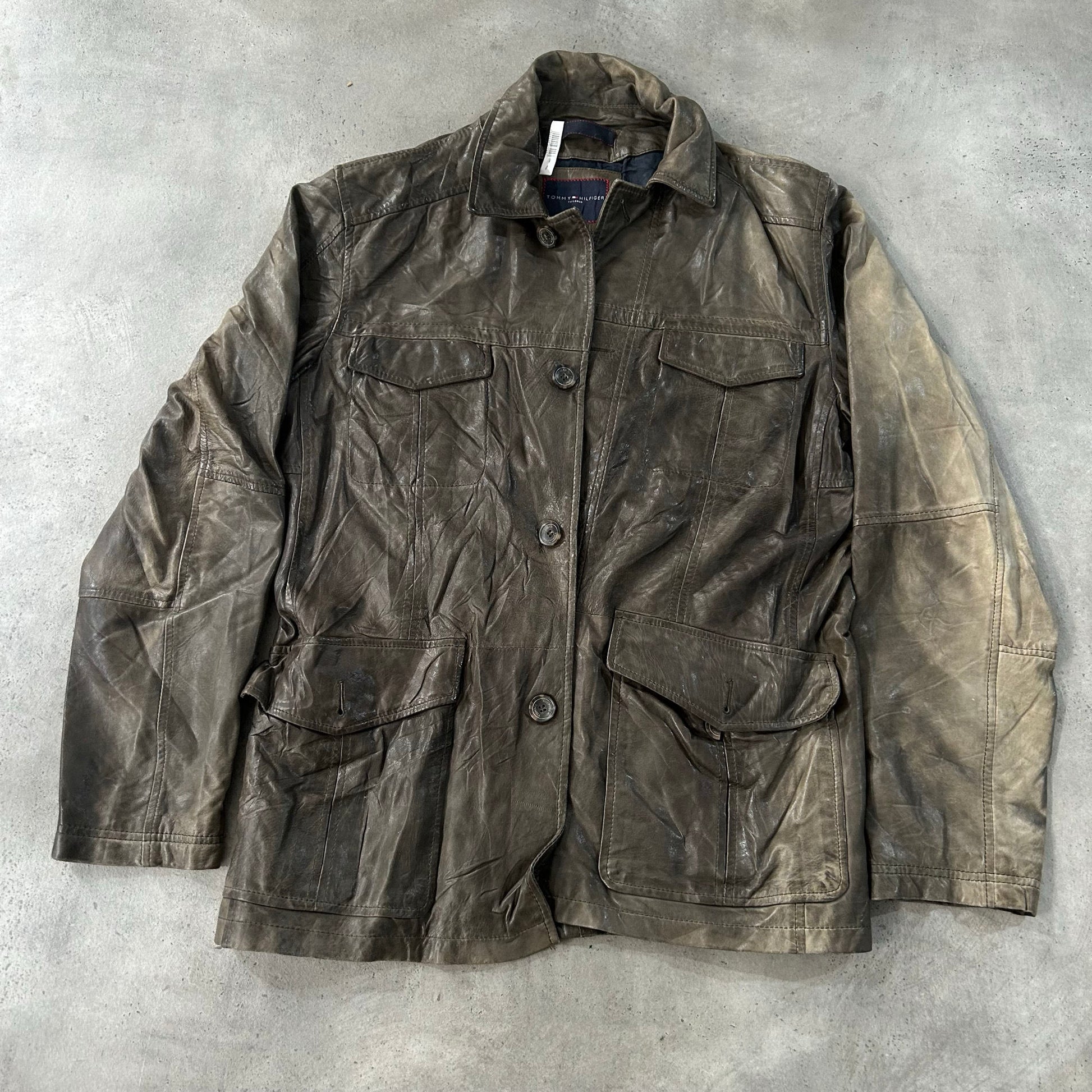 Vintage Tommy Hilfiger Retro Mid-Length Leather Jackets