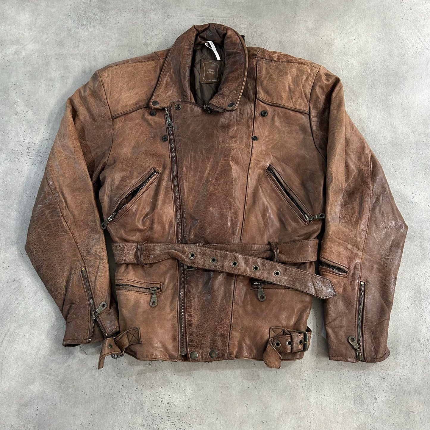 Vintage 70s-90s Germany Retro Double Rider Leather Jackets