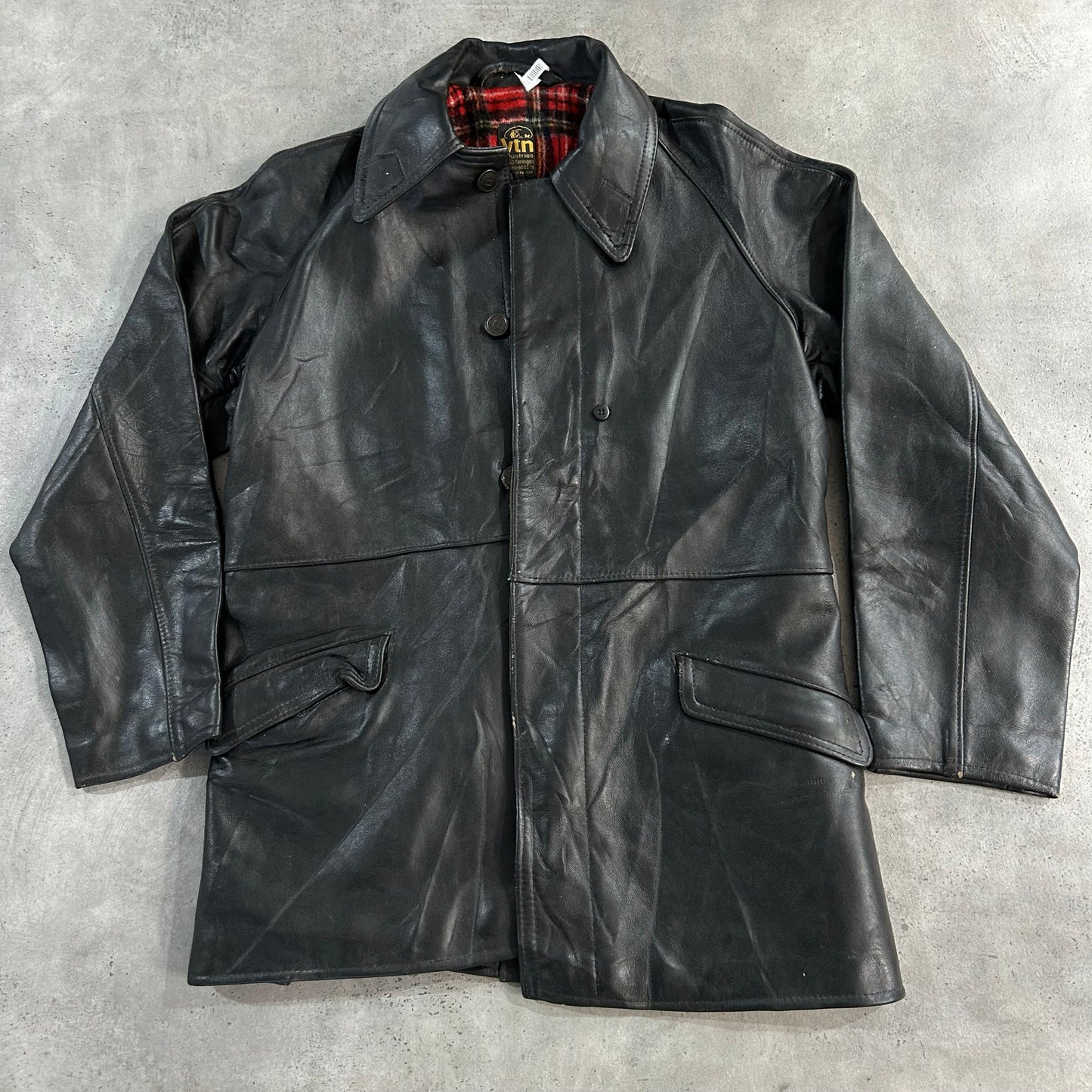 Vintage 70s-90s France Retro Mid-Length Leather Jackets