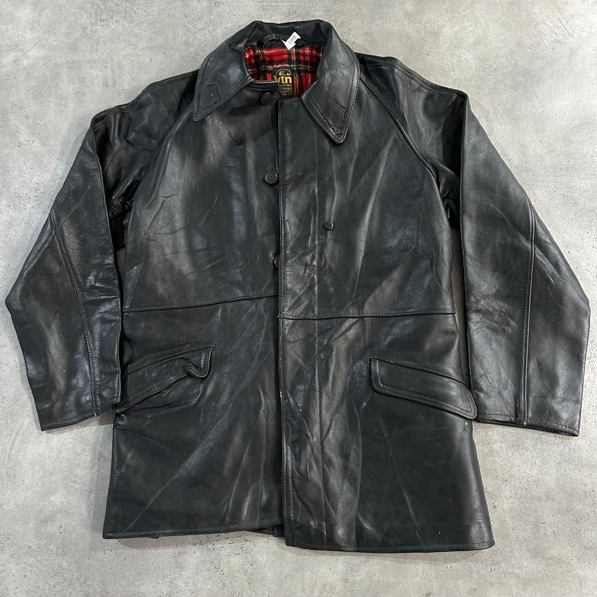 Vintage 70s-90s France Retro Mid-Length Leather Jackets
