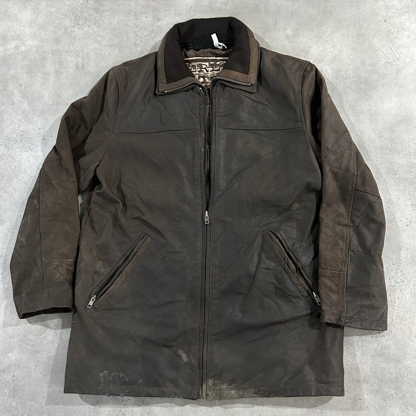 Vintage Oakwood Retro Mid-Length Leather Jackets