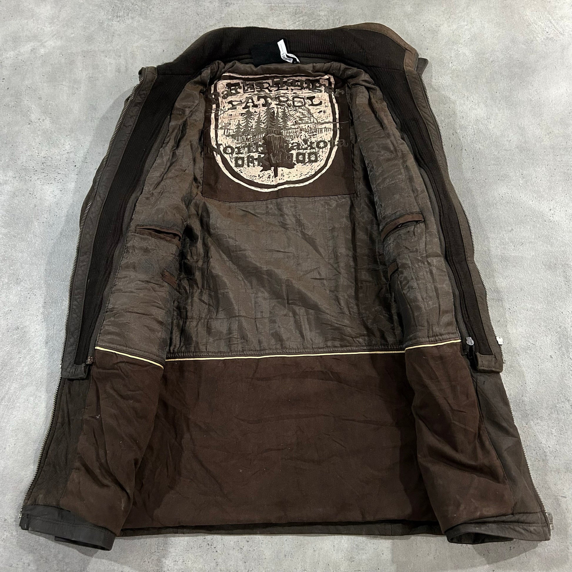 Vintage Oakwood Retro Mid-Length Leather Jackets