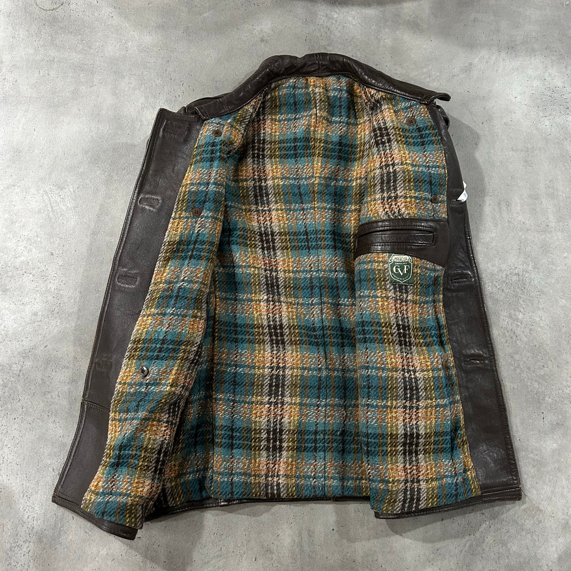 Vintage 50s-60s France Workwear Mid-Length Leather Jackets