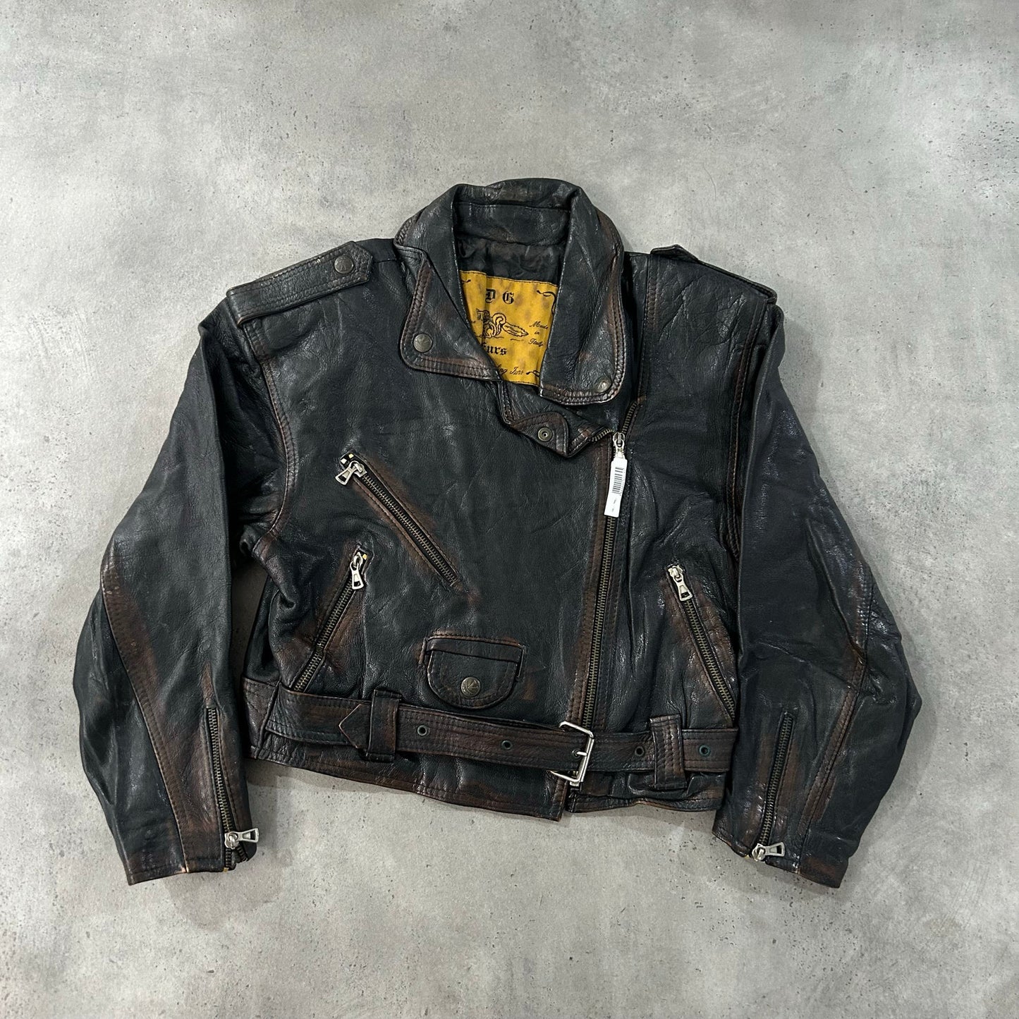 Vintage 70s-90s Italy Retro Double Rider Leather Jackets