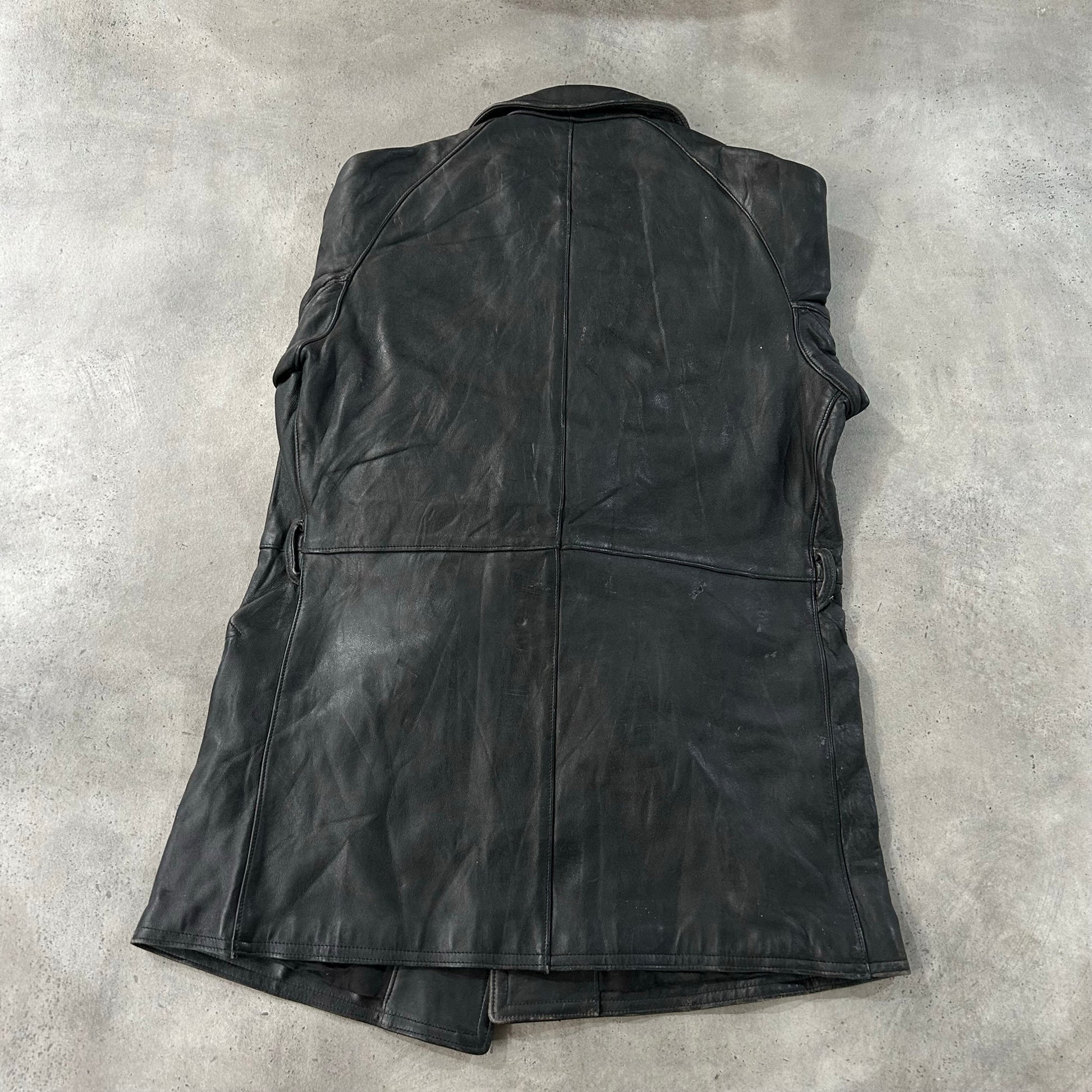 Vintage 70s-90s France Military Mid-Length Leather Jackets