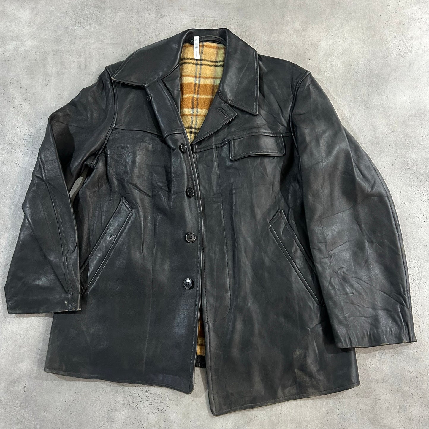 Vintage 70s-90s France Retro Mid-Length Leather Jackets