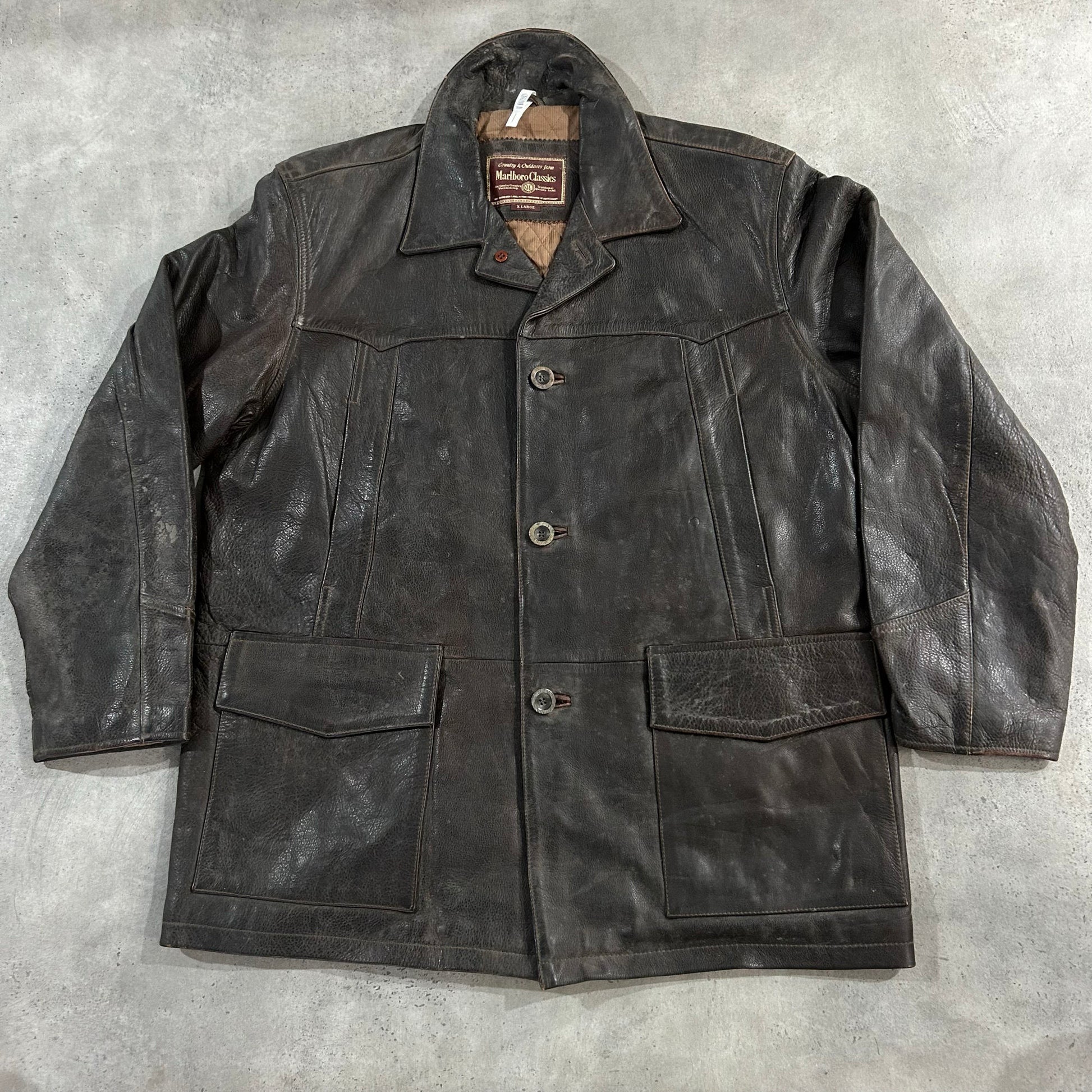 Vintage 70s-90s Romania Marlboro Retro Mid-Length Leather Jackets