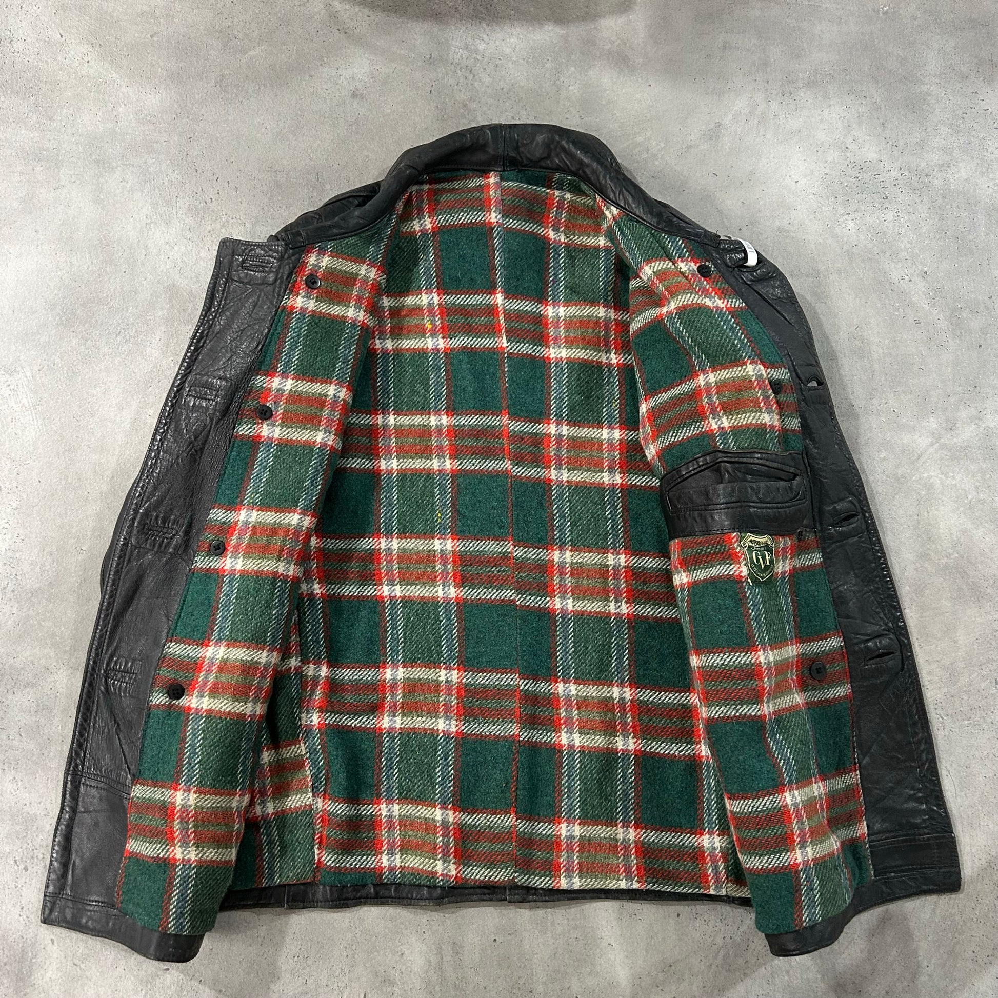 Vintage France Workwear Mid-Length Leather Jackets