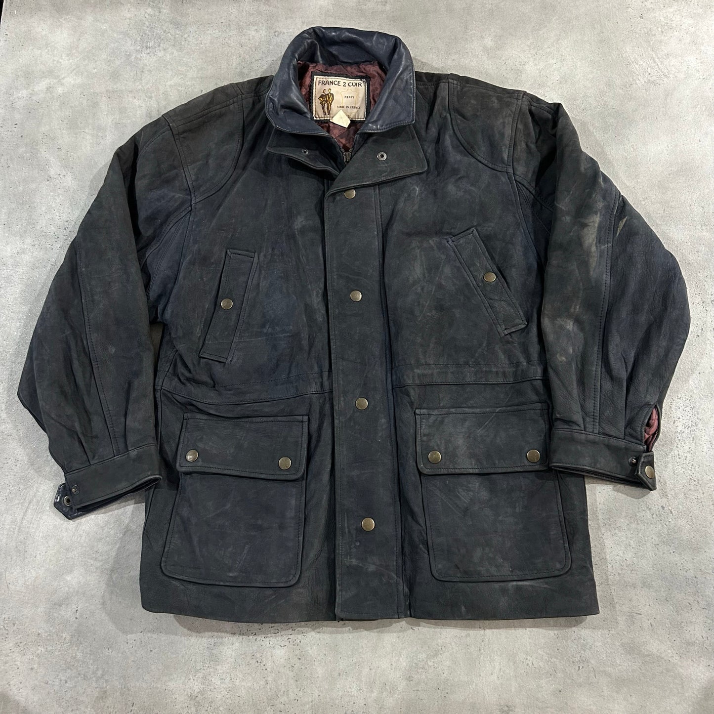 Vintage 70s-90s France Retro Mid-Length Leather Jackets