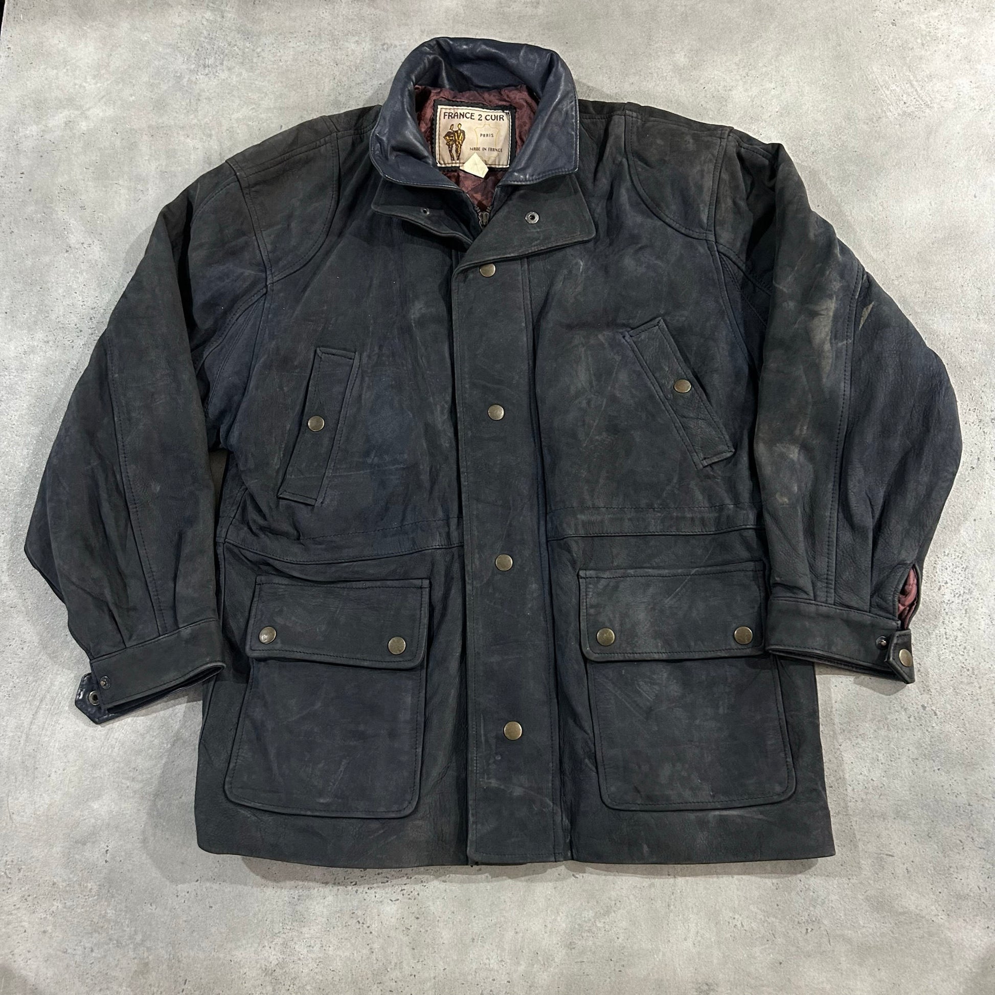Vintage 70s-90s France Retro Mid-Length Leather Jackets
