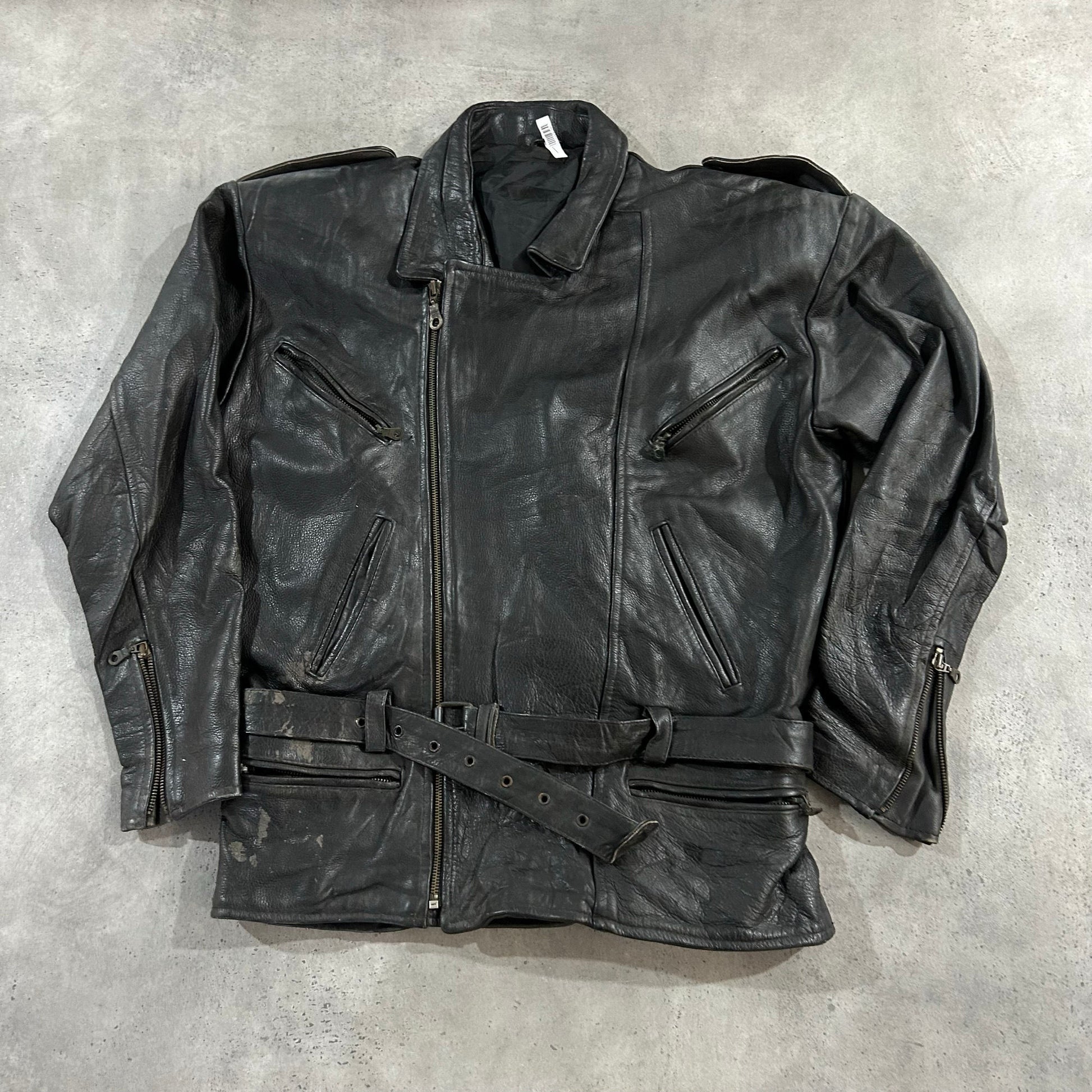 Vintage 70s-90s Germany Retro Double Rider Leather Jackets