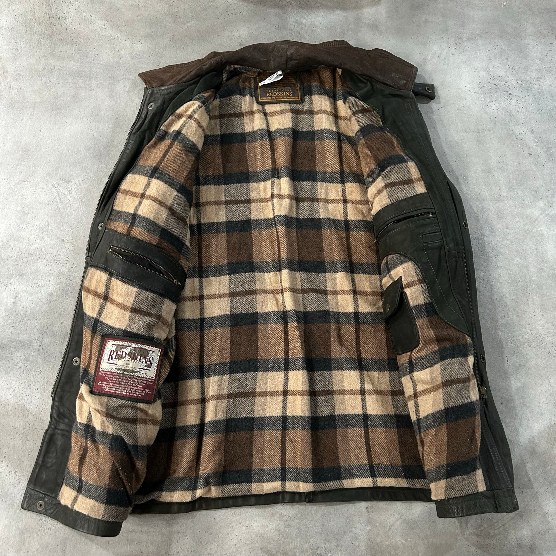 Vintage Redskins Retro Mid-Length Leather Jackets