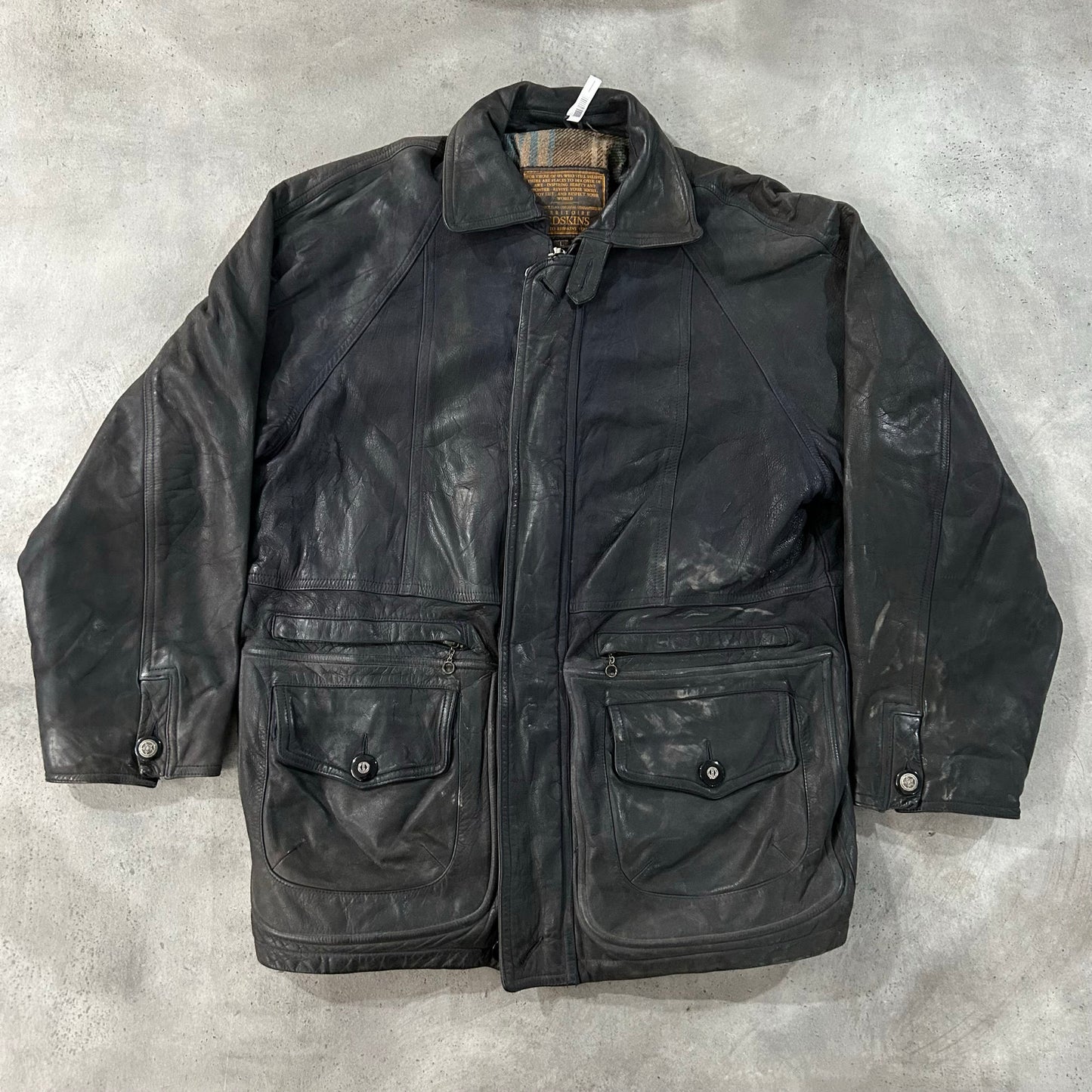 Vintage 70s-90s France Redskins Retro Mid-Length Leather Jackets