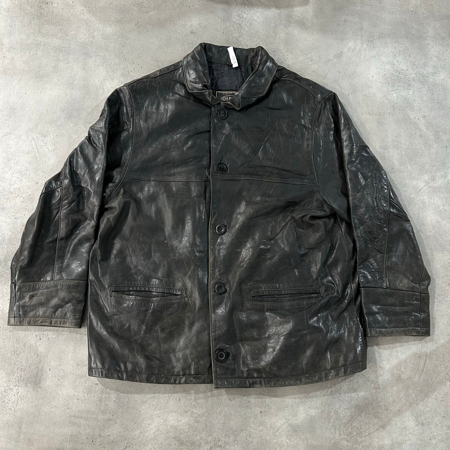 Vintage Oakwood Retro Mid-Length Leather Jackets