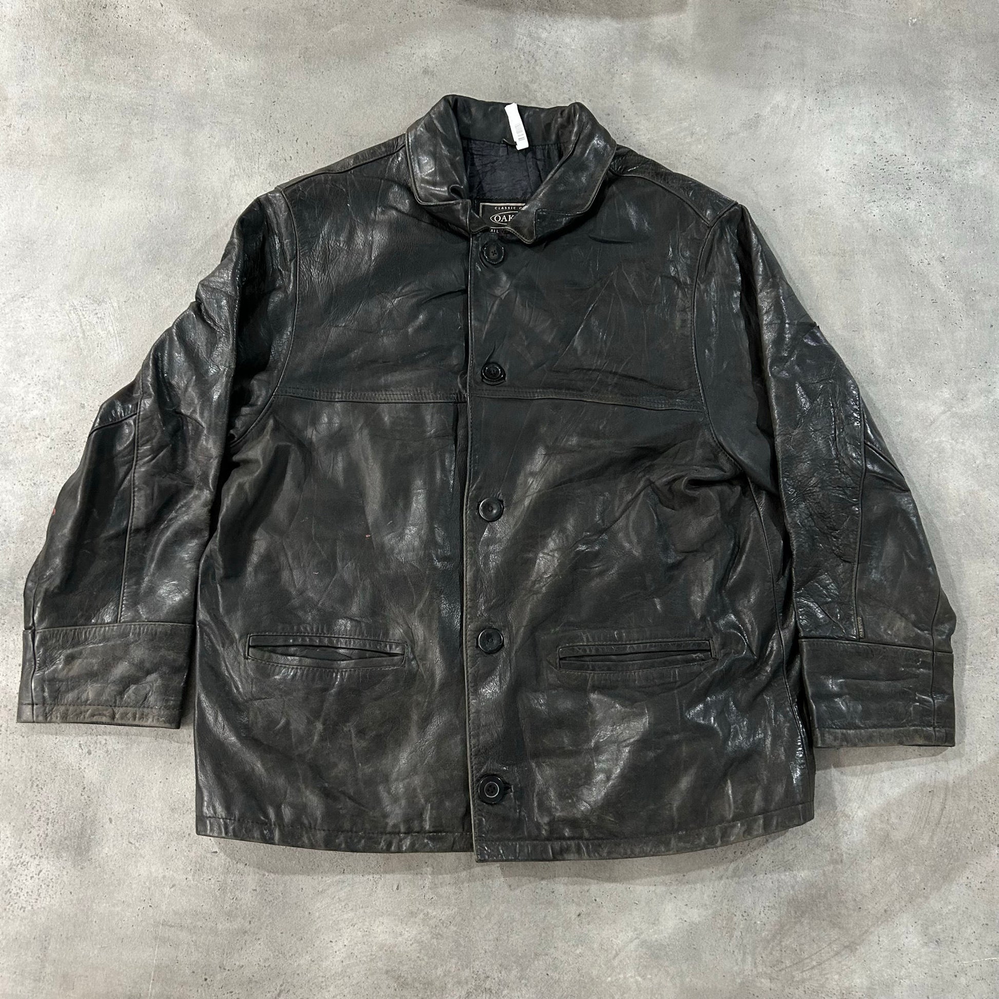 Vintage Oakwood Retro Mid-Length Leather Jackets