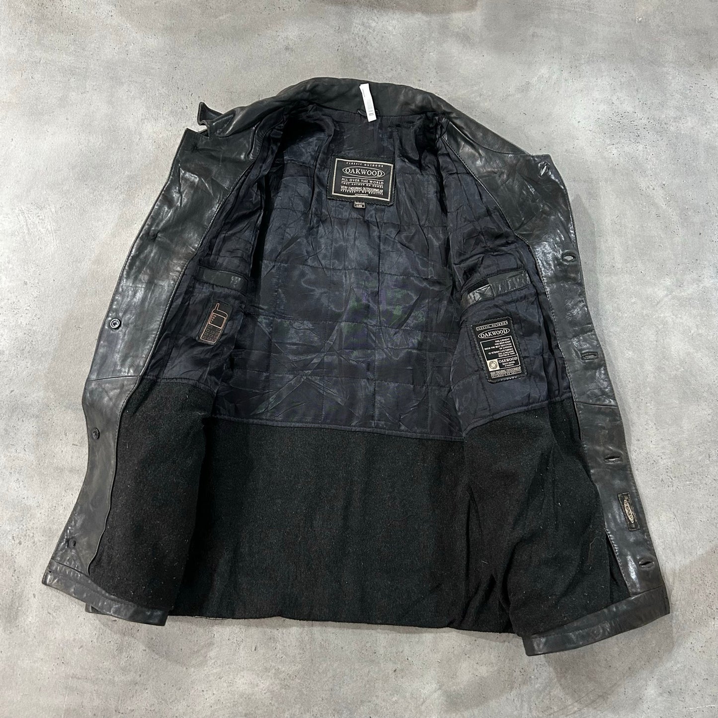 Vintage Oakwood Retro Mid-Length Leather Jackets