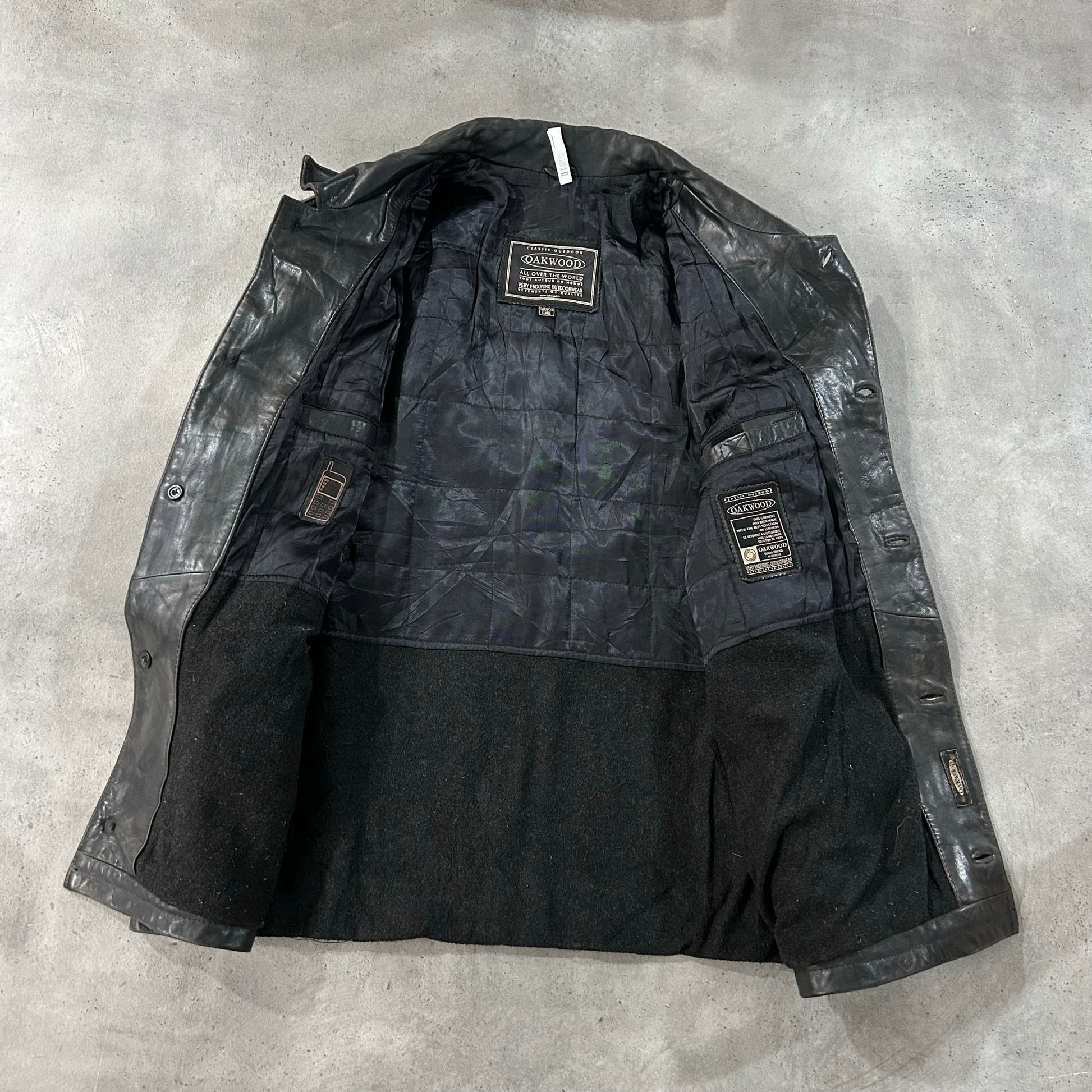 Vintage Oakwood Retro Mid-Length Leather Jackets