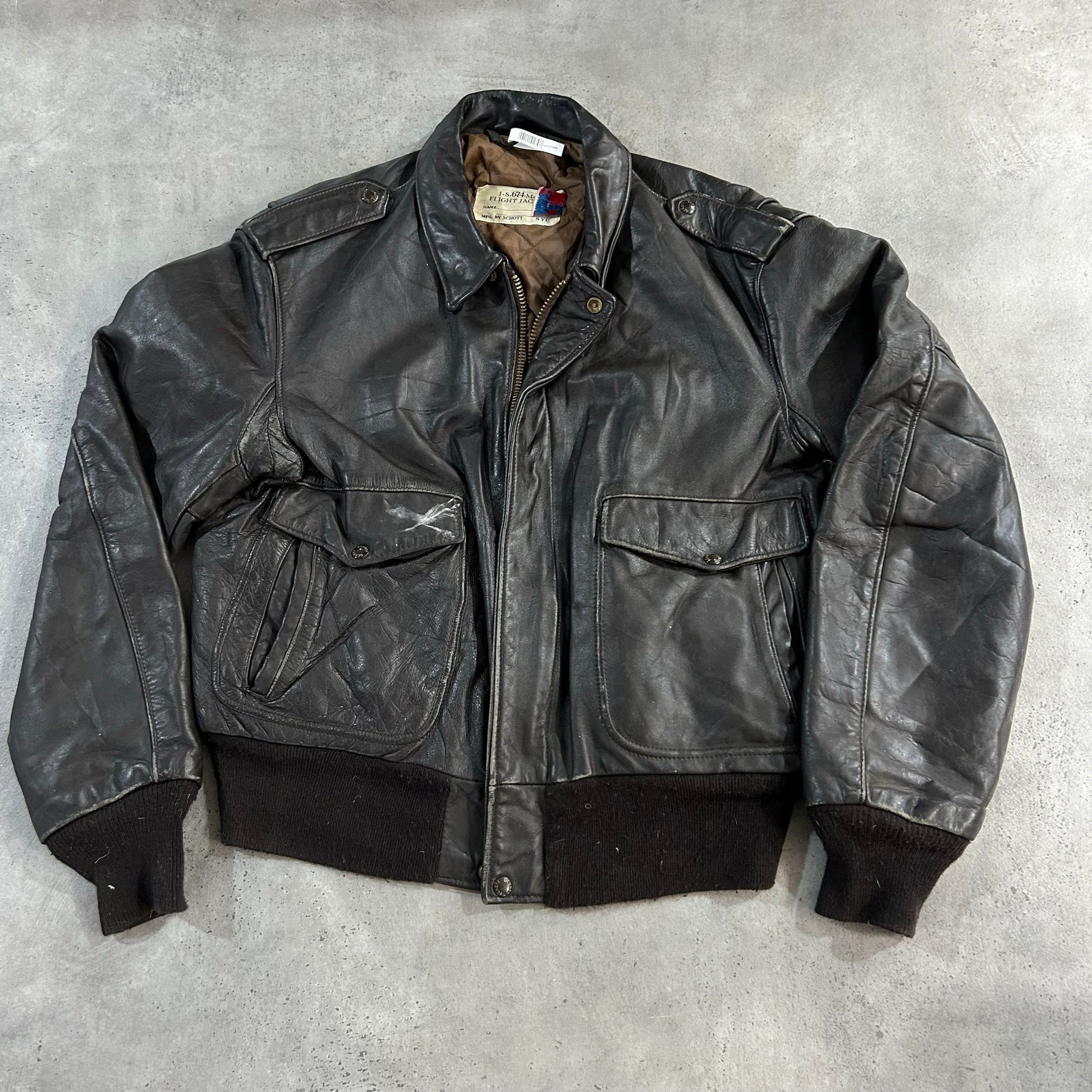 Vintage 70s-90s USA Schott Military Flight Leather Jackets