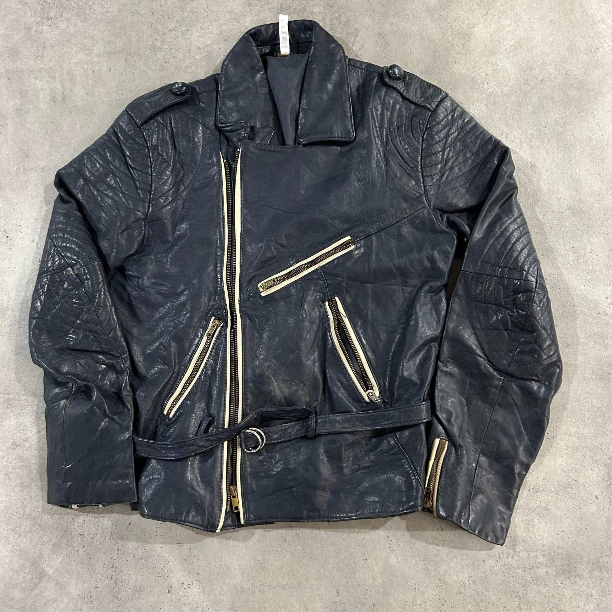 Vintage 70s-90s Germany Retro Double Rider Leather Jackets