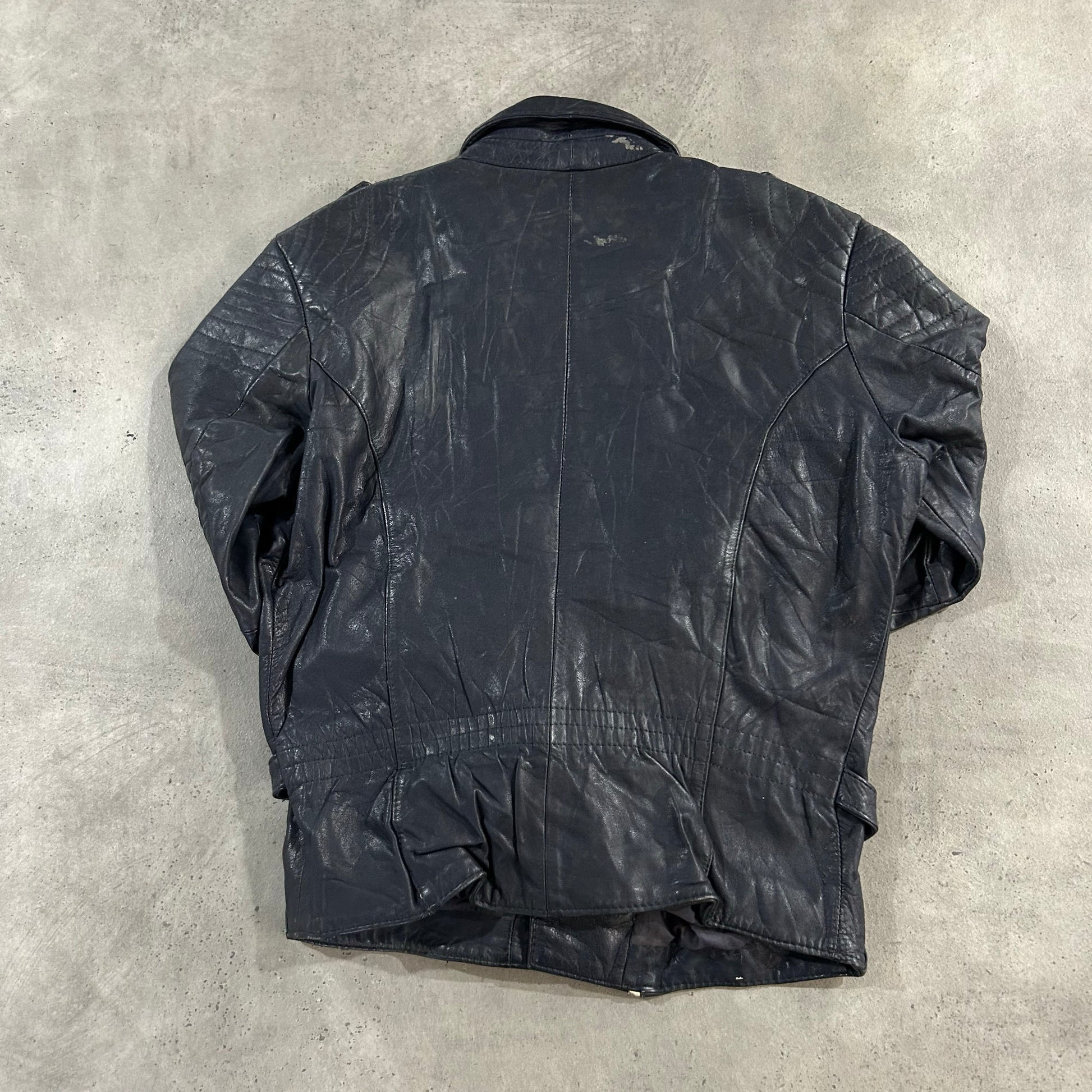 Vintage 70s-90s Germany Retro Double Rider Leather Jackets