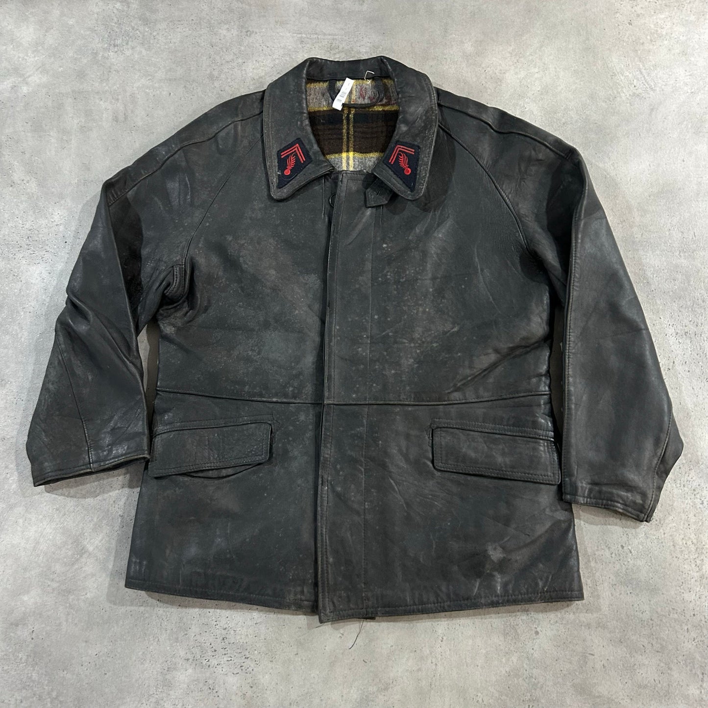Vintage 50s-60s France Workwear Mid-Length Leather Jackets
