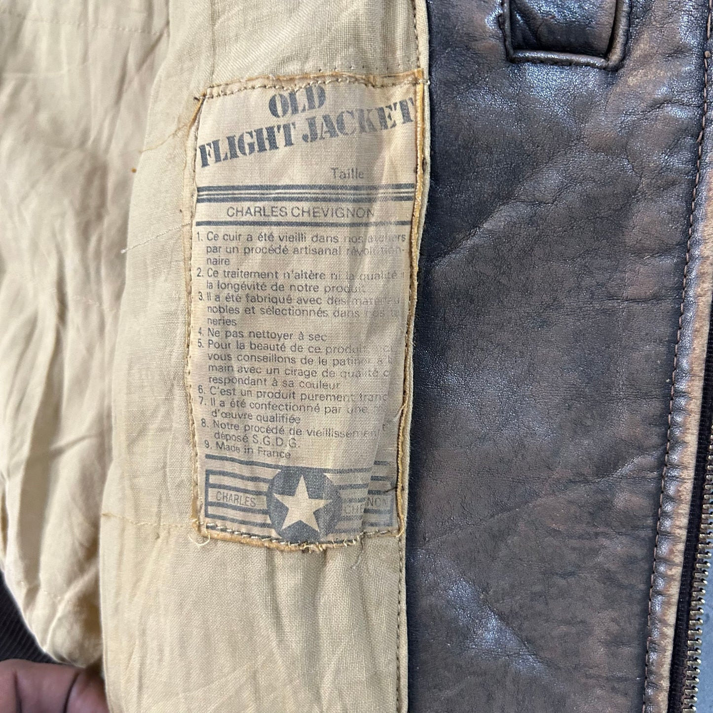 Vintage 70s-90s France Chevignon Military Flight Leather Jackets