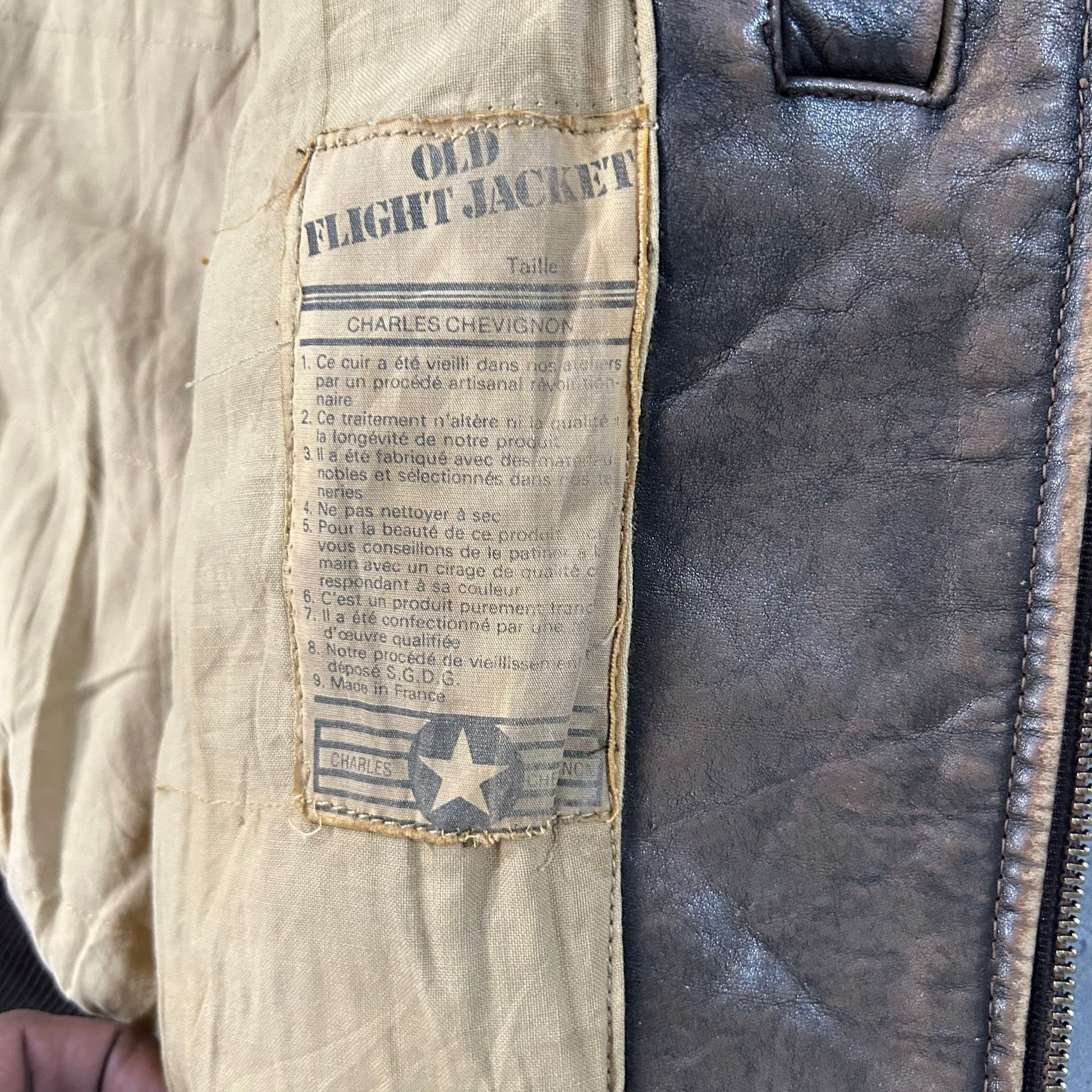 Vintage 70s-90s France Chevignon Military Flight Leather Jackets