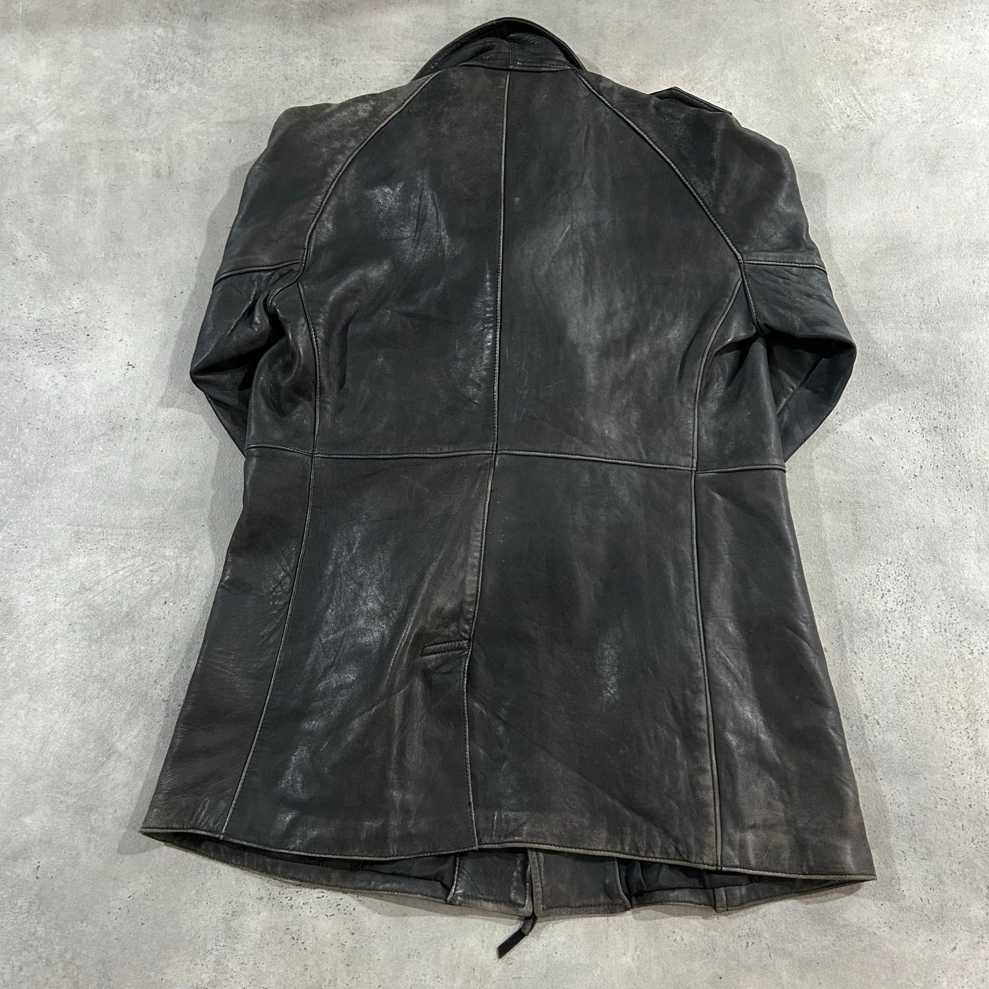 Vintage 70s-90s France Military Mid-Length Leather Jackets