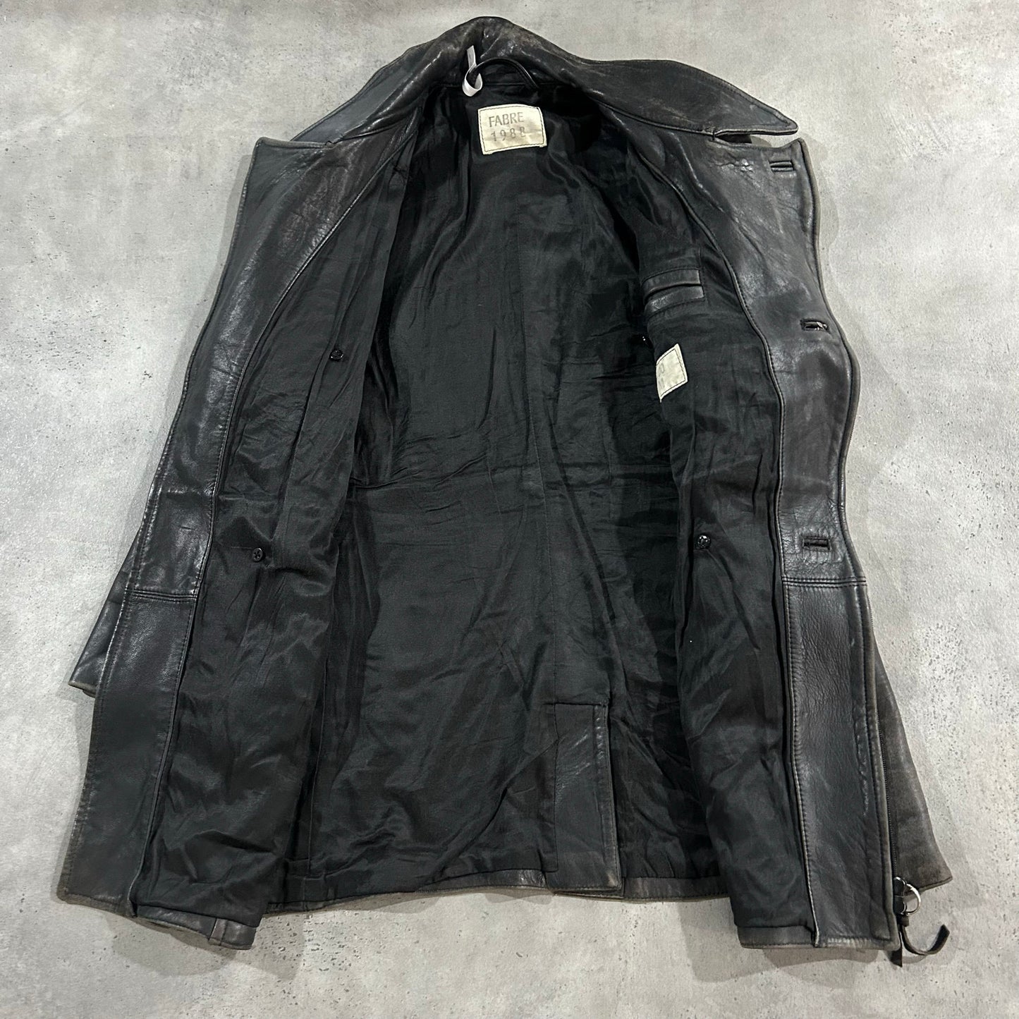 Vintage 70s-90s France Military Mid-Length Leather Jackets