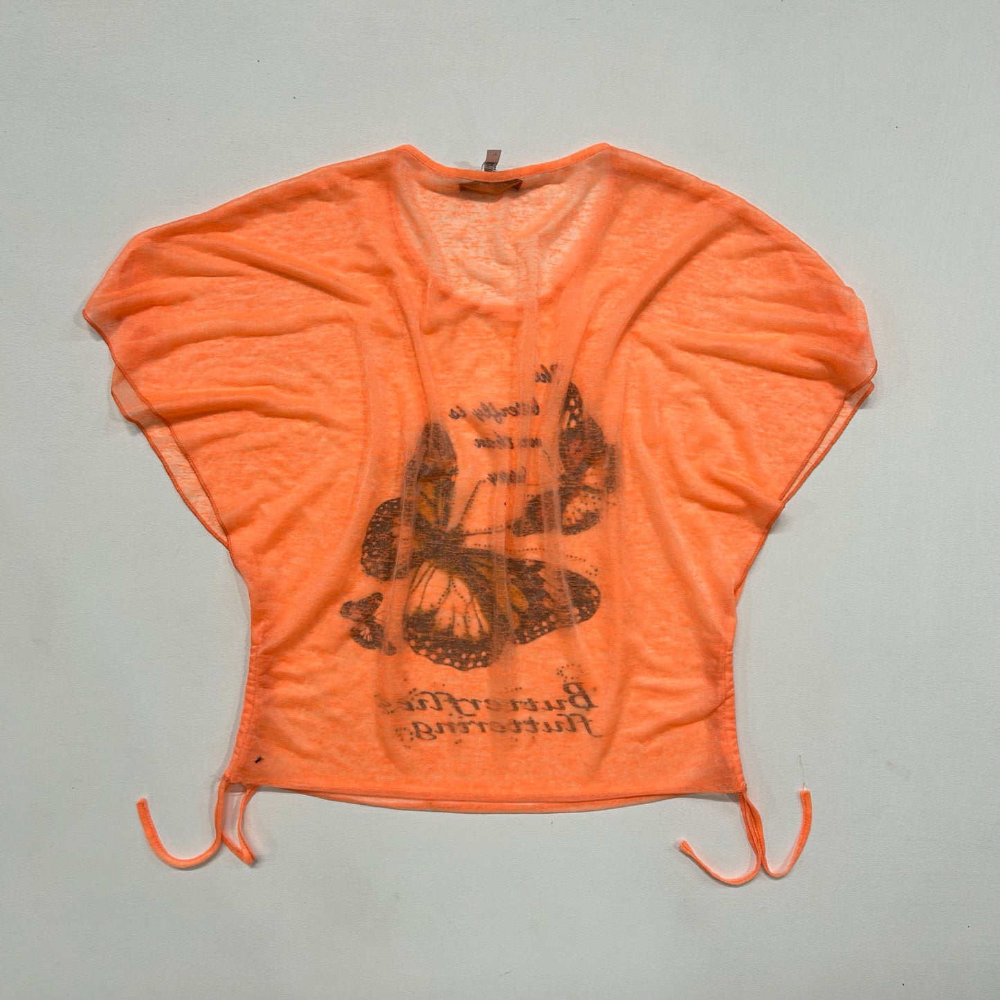 Y2K Butterfly Rhinestone Mesh T-Shirt